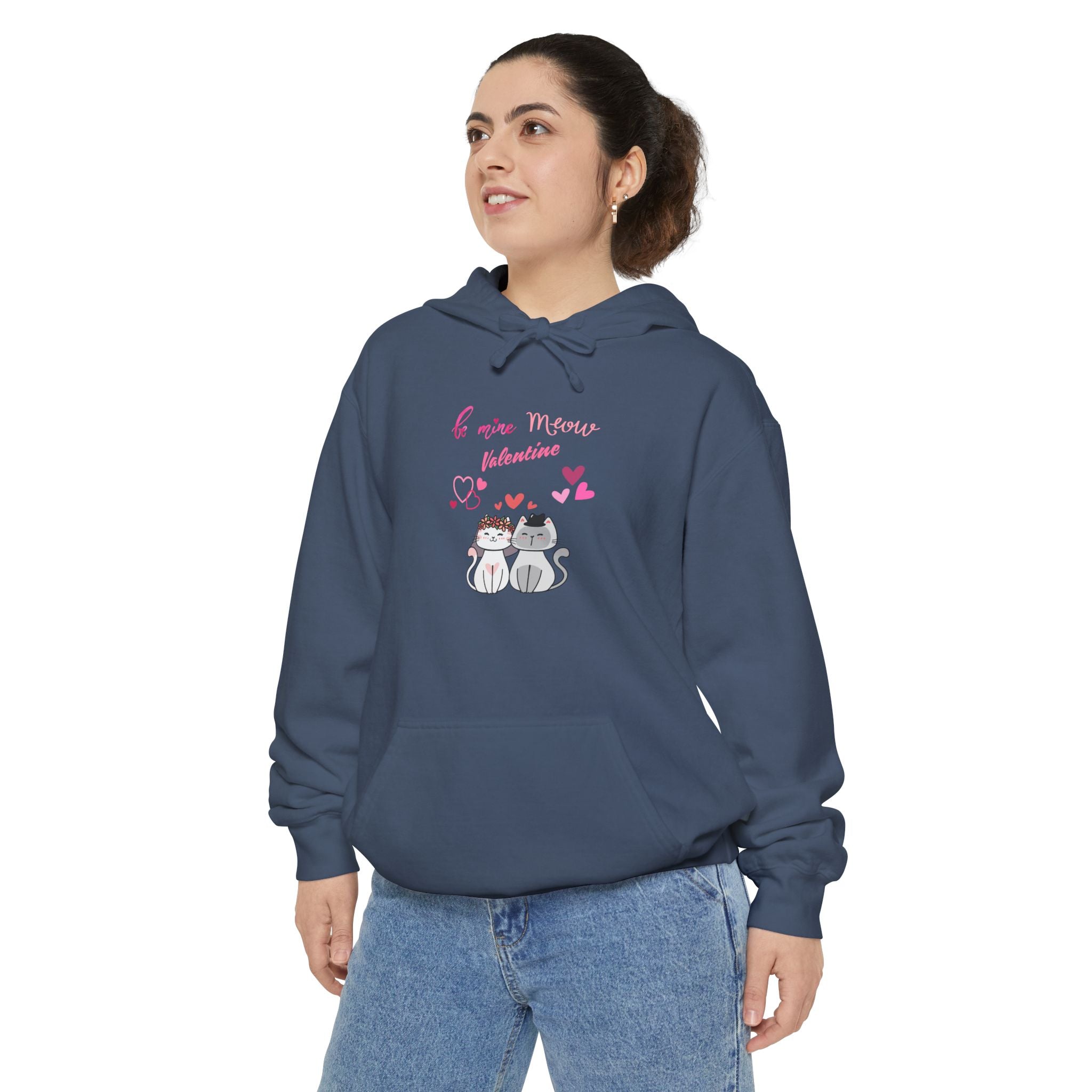 Meow Valentine's Day Unisex Garment-Dyed Hoodie
