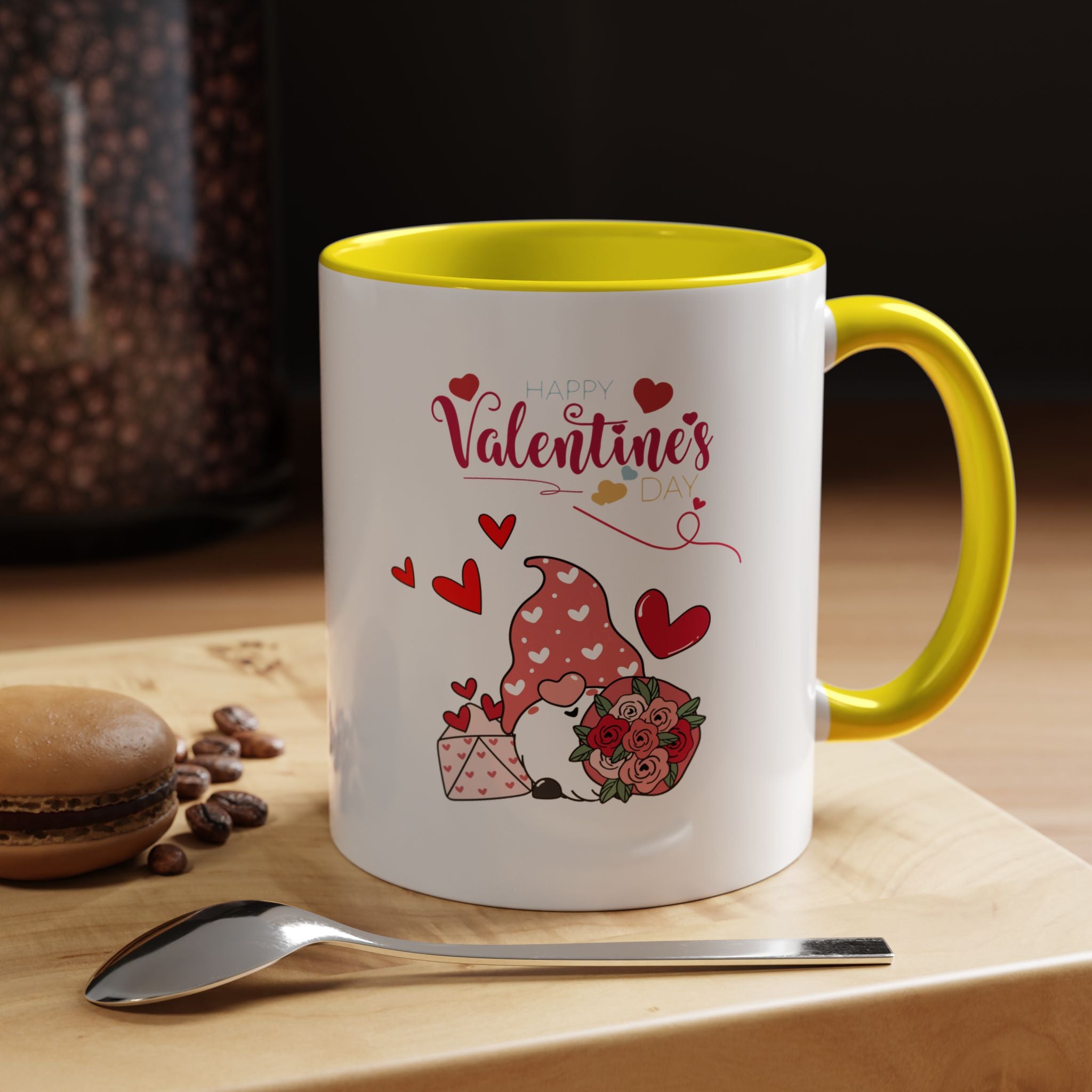 Gnome Valentine's Day Accent Coffee Mug (11, 15oz)