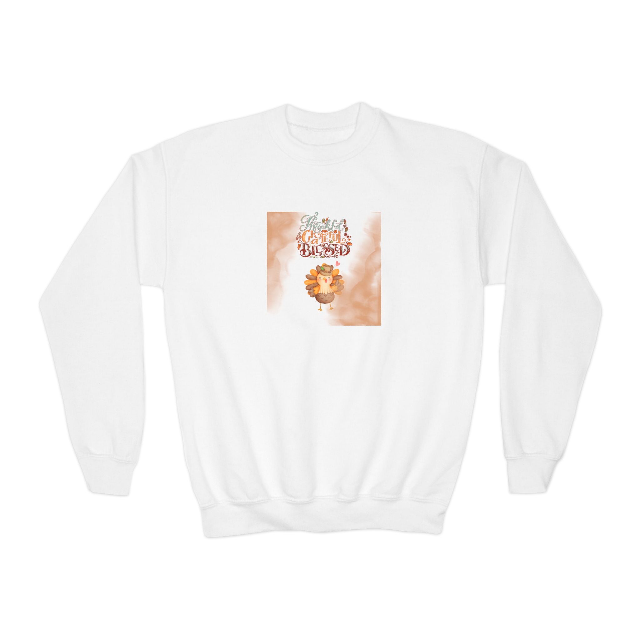 Thankful Grateful Blessed Youth Crewneck Sweatshirt