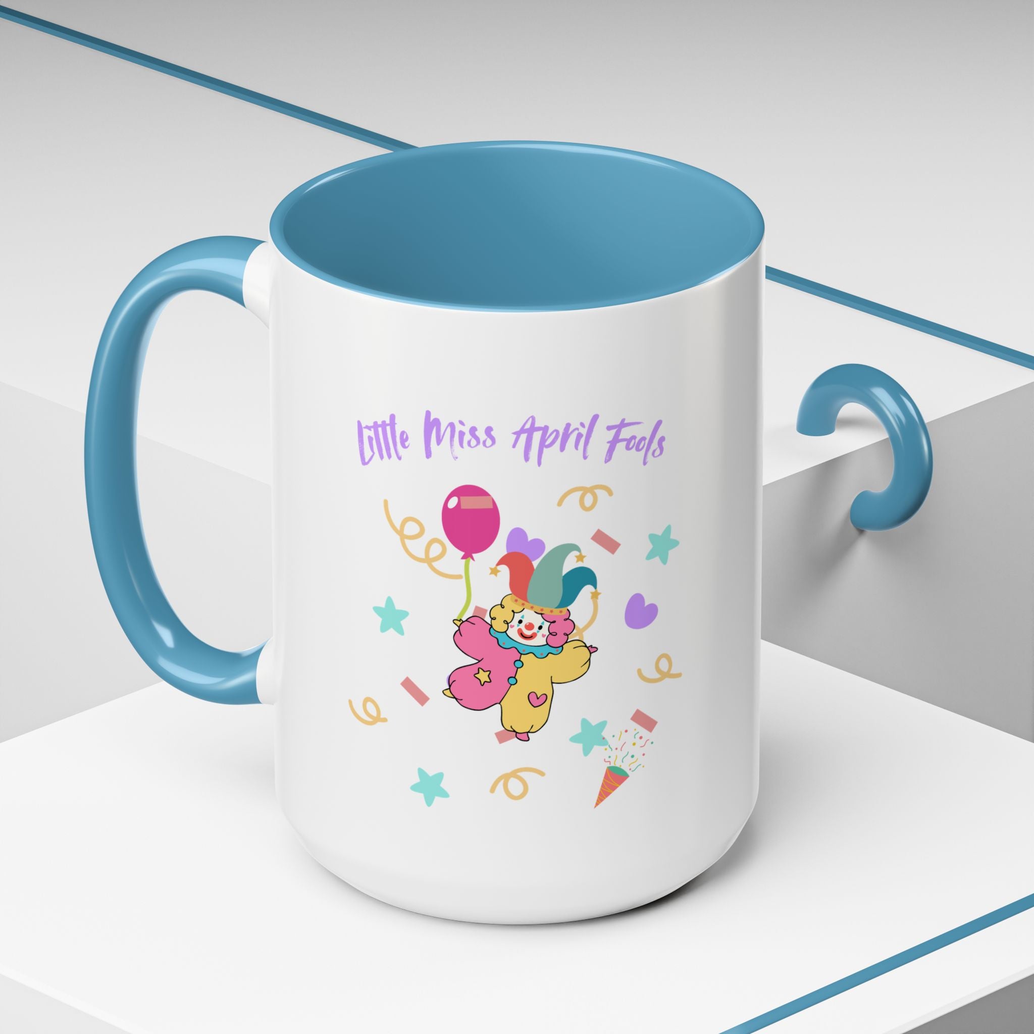 Little Miss April Fool's  Day Accent Coffee Mug - Fun & Whimsical 11oz/15oz