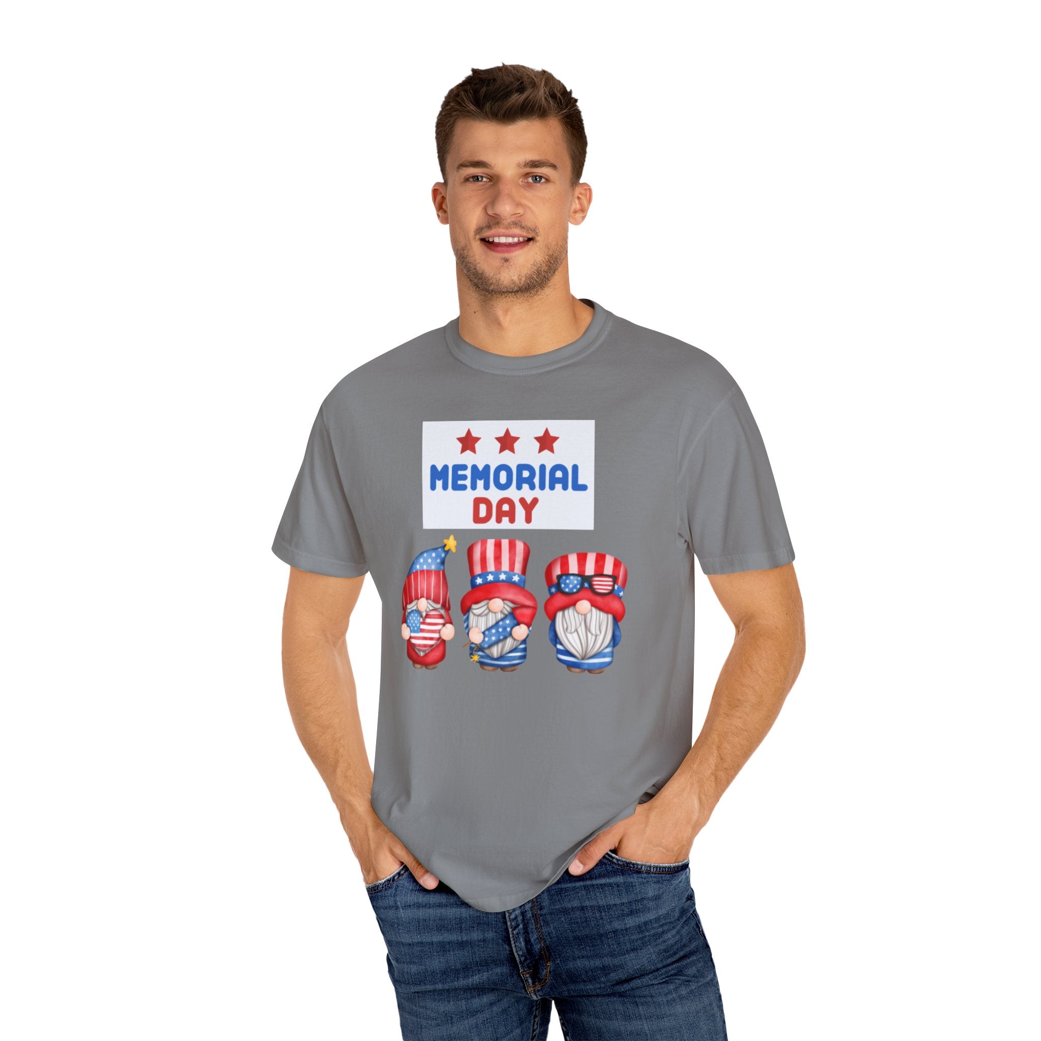 Happy Tribute Day Gnome Unisex Garment-Dyed T-shirt