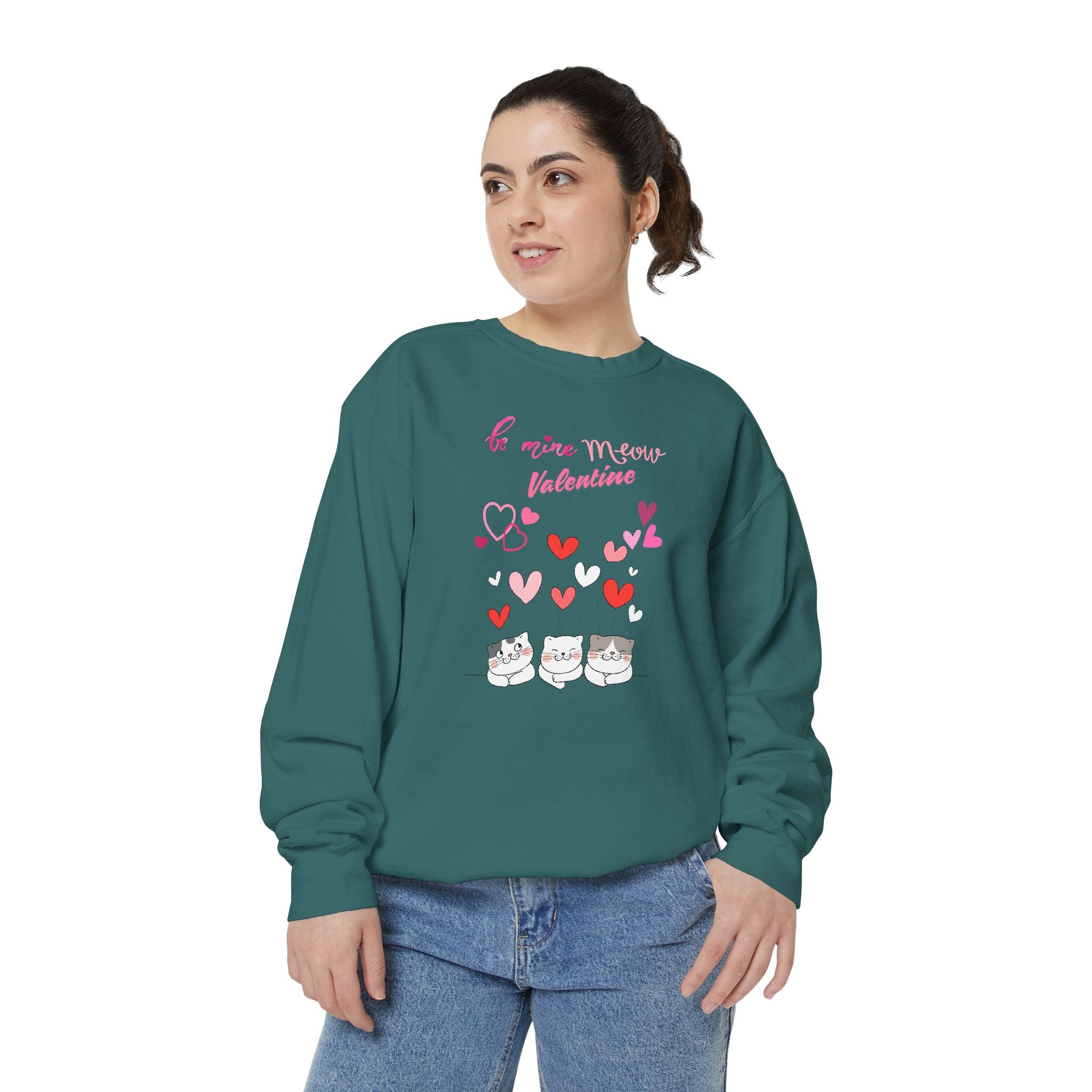 Meow Valentine's Day Unisex Garment-Dyed Sweatshirt