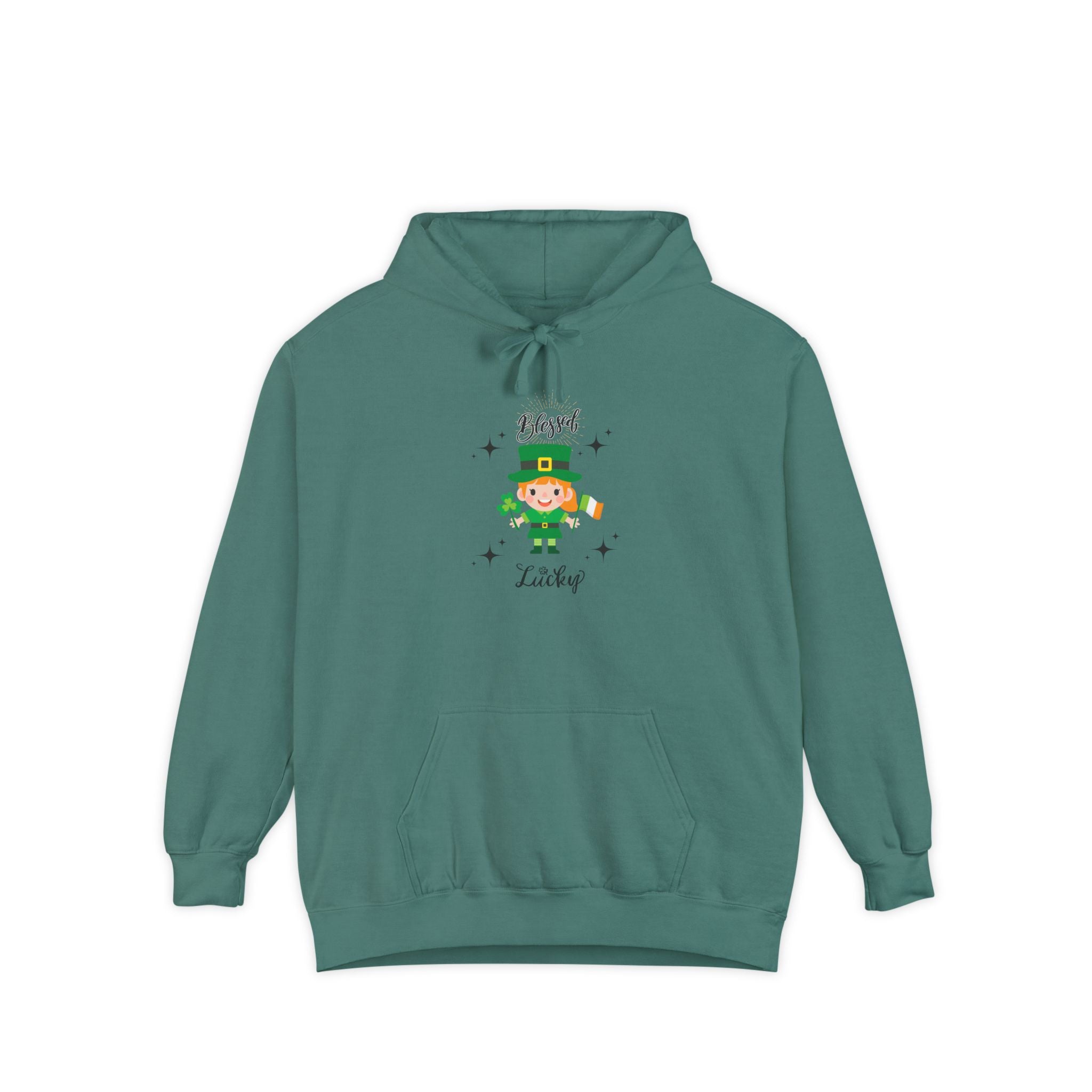 Blessed & Lucky Leprechaun Hoodie - Unisex Garment-Dyed for St. Patrick's Day