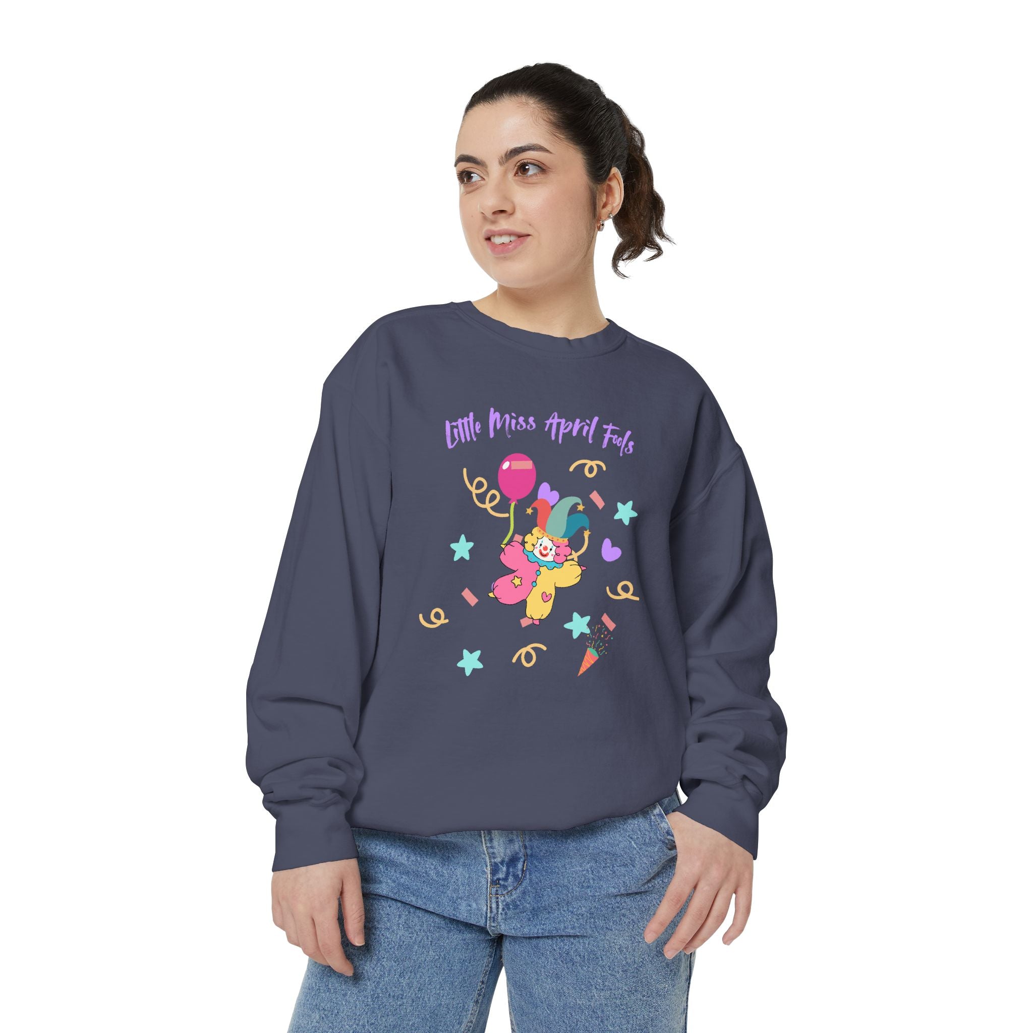 Little Miss April Fool's Day Unisex Garment-Dyed Sweatshirt