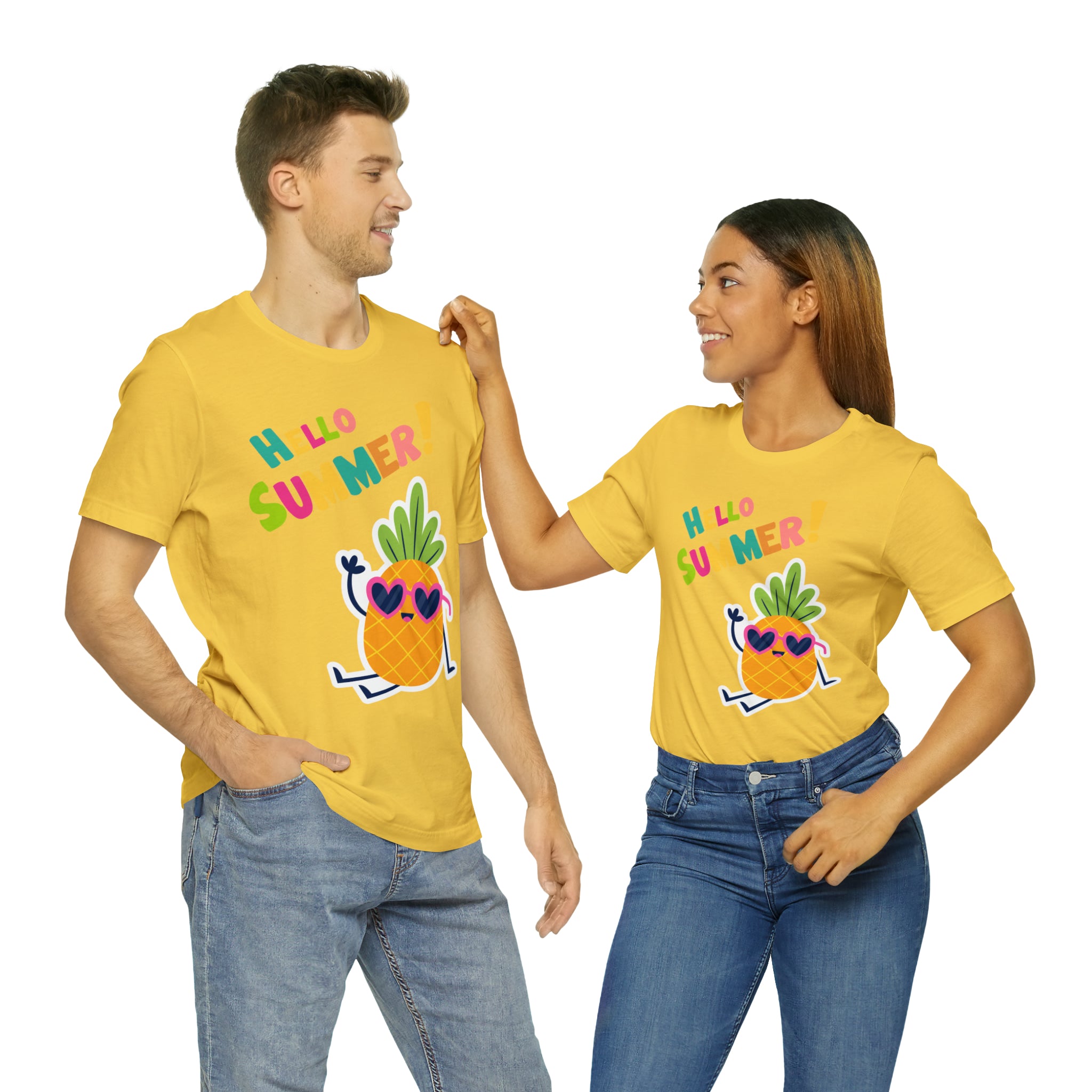 Hello Pineapple Summer Unisex Jersey Short Sleeve Tee