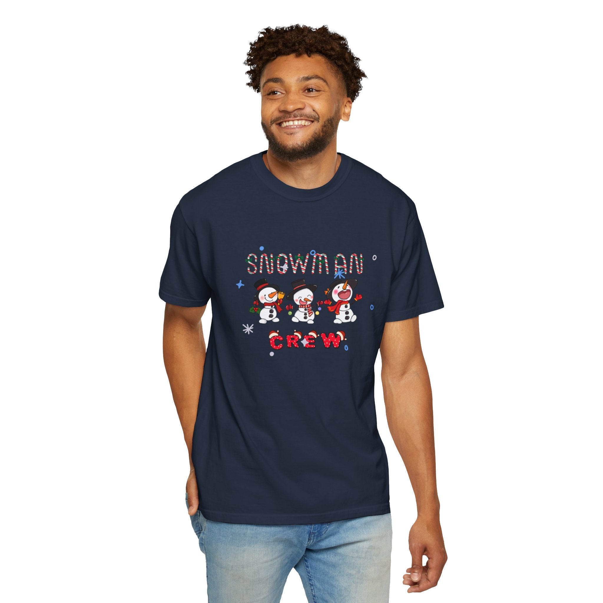 Snowman Crew Unisex Garment-Dyed T-shirt
