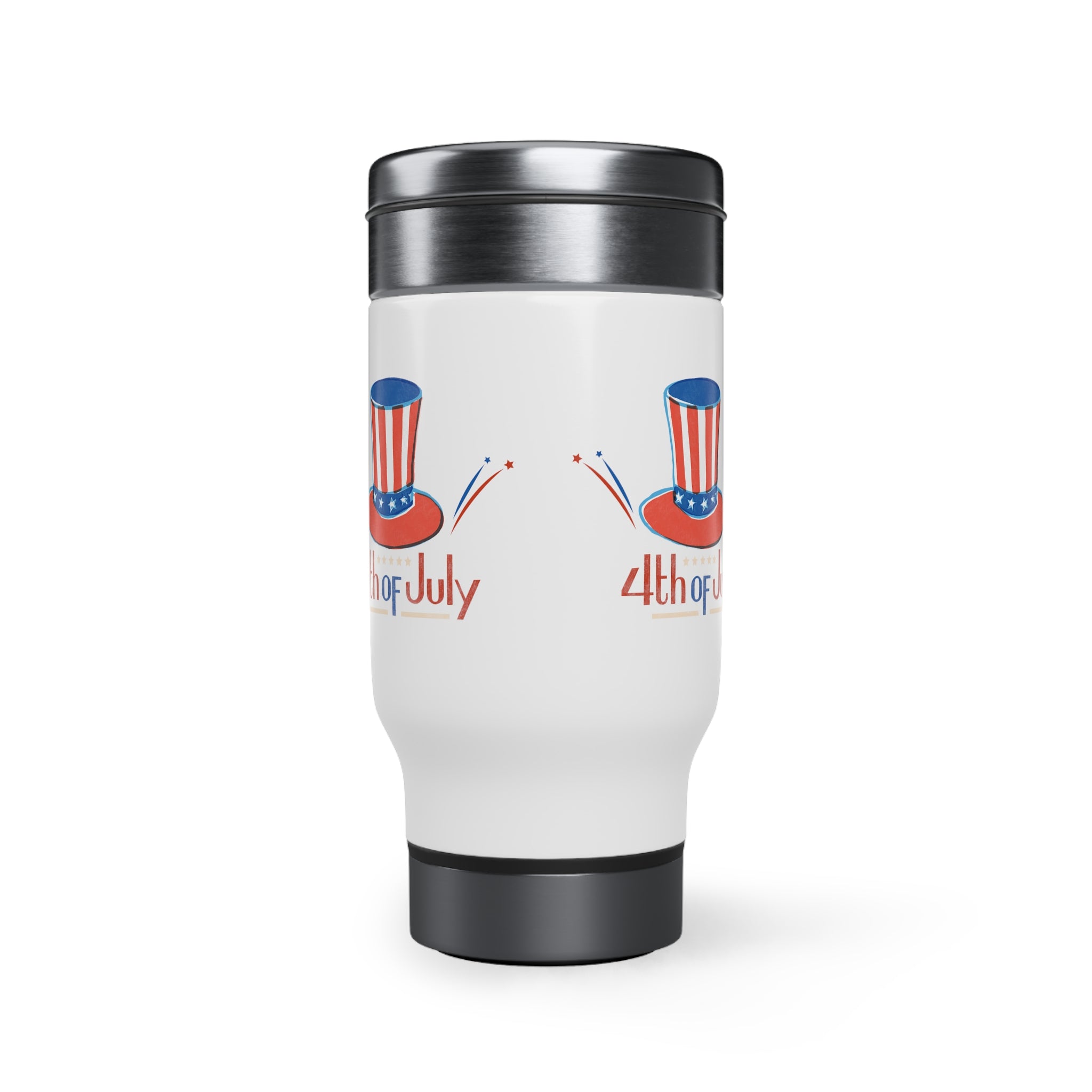 4th Of July Stainless Steel Travel Mug with Handle, 14oz