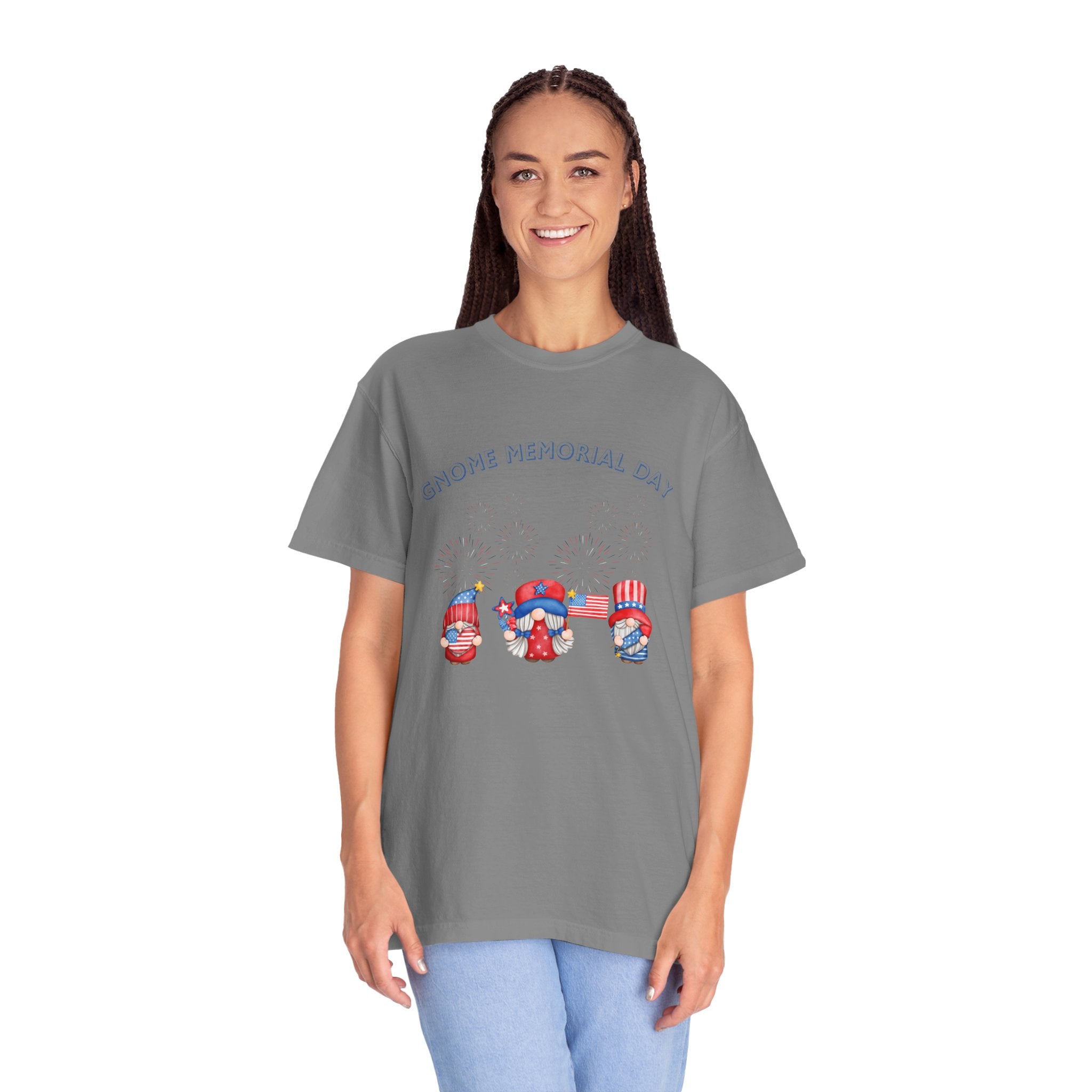 Gnome Memorial Day Unisex Garment-Dyed T-Shirt