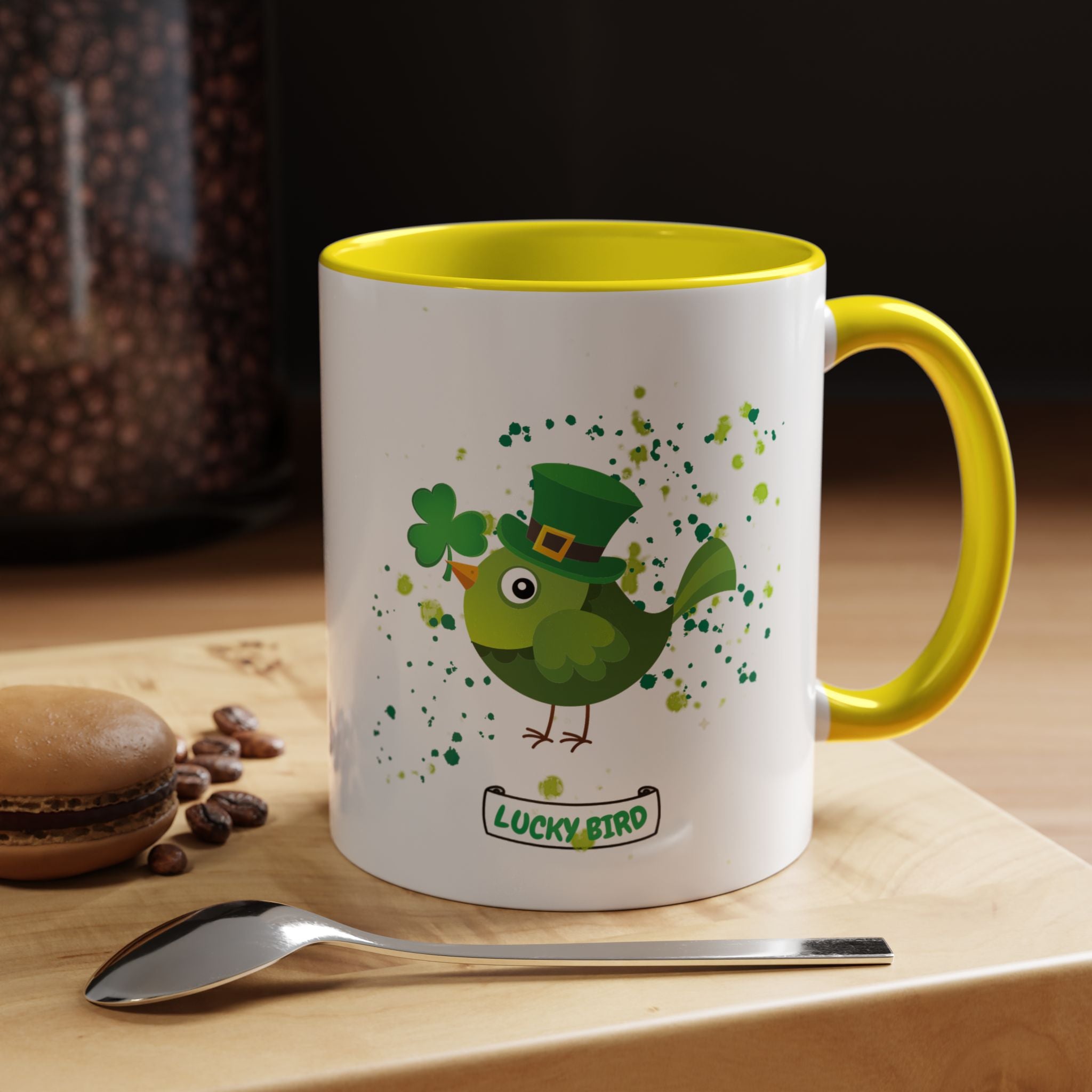 Lucky Bird St. Patrick's Day Coffee Mug - Green Accent 11/15oz