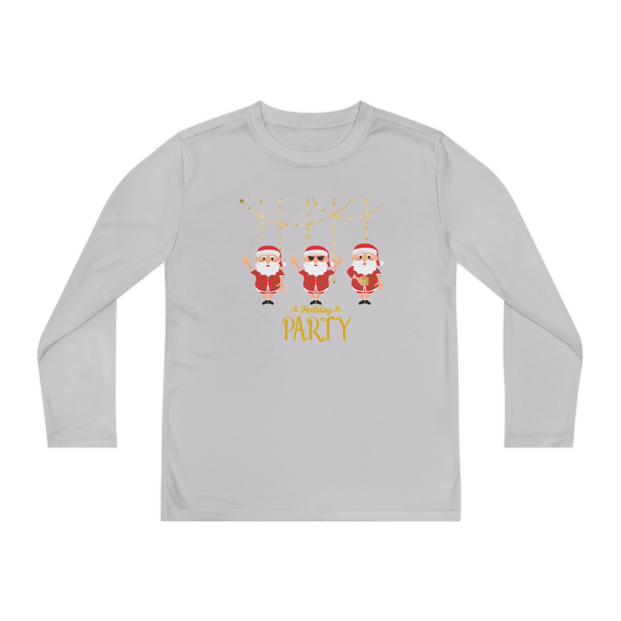 Santa's Holiday Party Youth Long Sleeve Competitor Tee