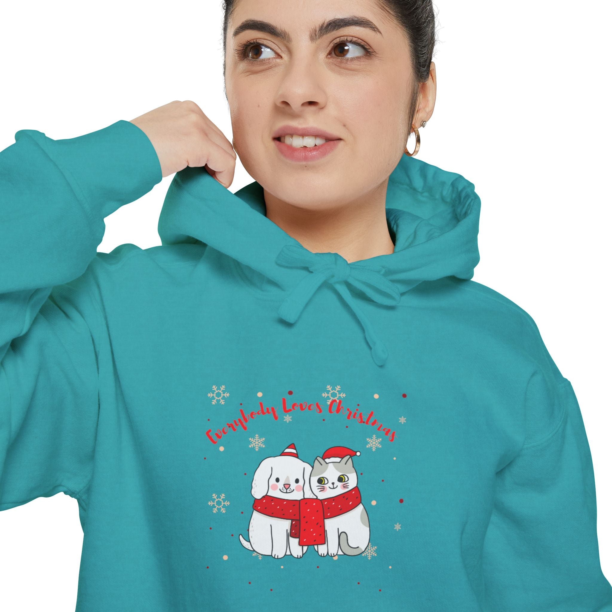 Everybody Loves Christmas Unisex Garment-Dyed Hoodie