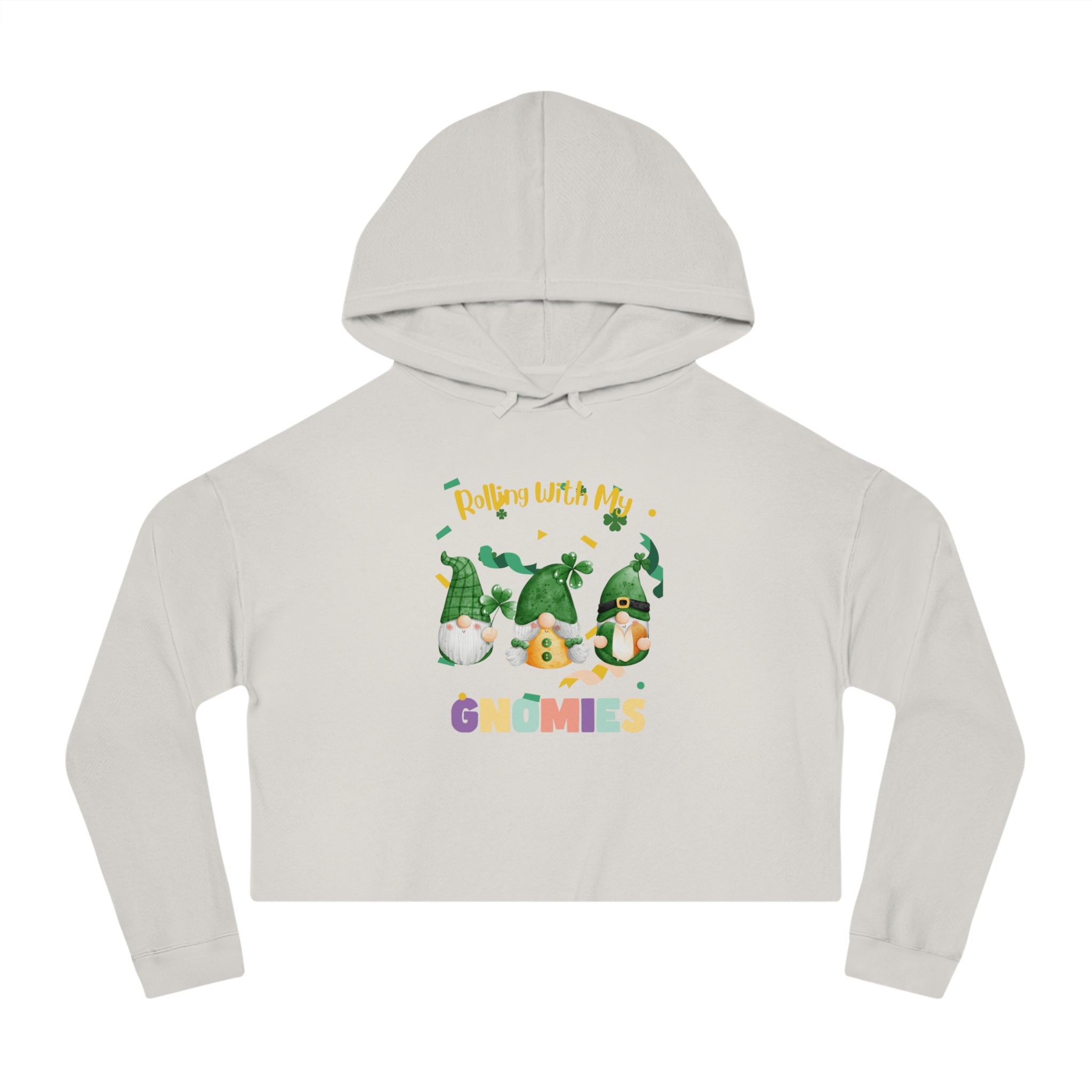 Rolling With My Gnomies Cropped Hooded Sweatshirt for Women | Trendy Spring Fashion