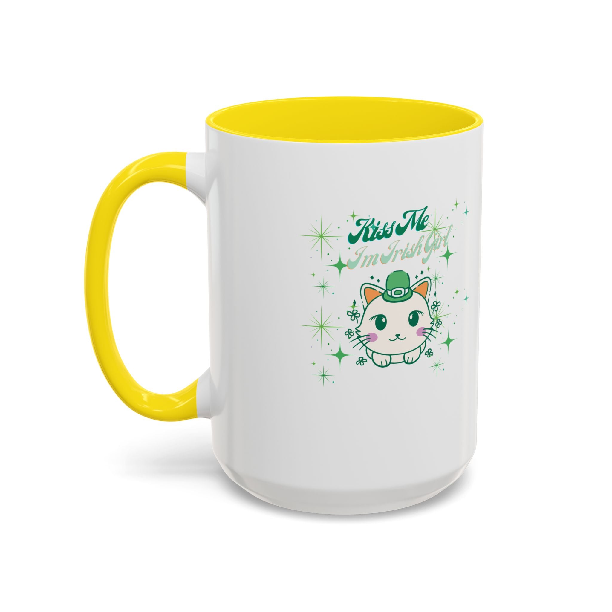 Kiss Me I'm Irish Cat  Accent Mug