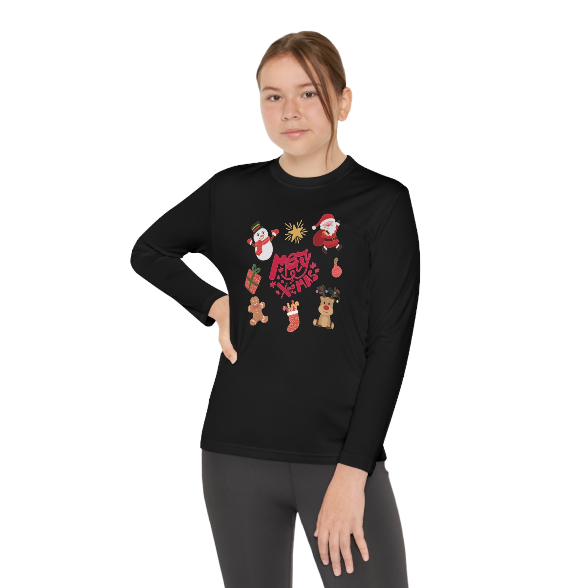 Merry Christmas Crew Youth Long Sleeve Competitor Tee