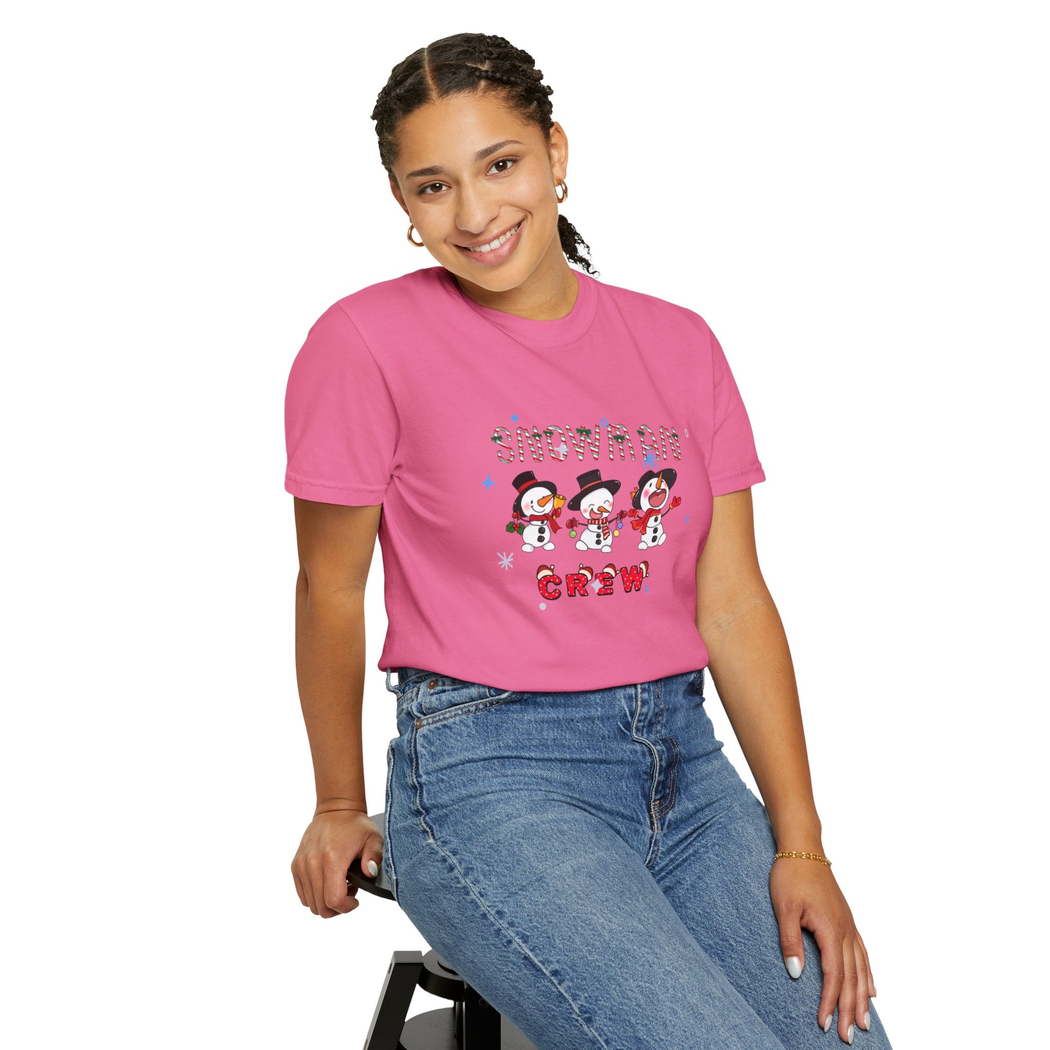 Snowman Crew Unisex Garment-Dyed T-shirt