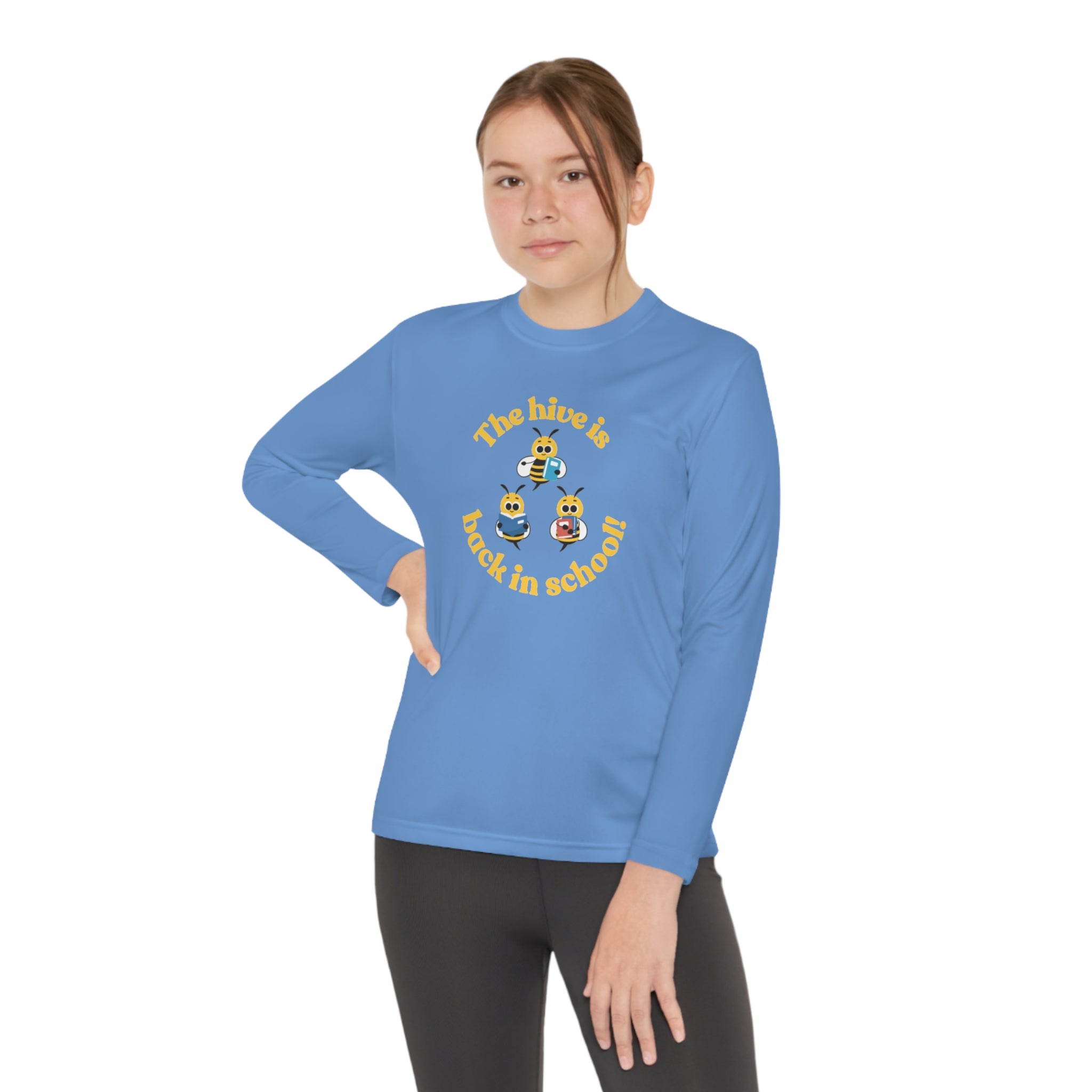 The Hive Is Back In School Youth Long Sleeve Competitor Tee