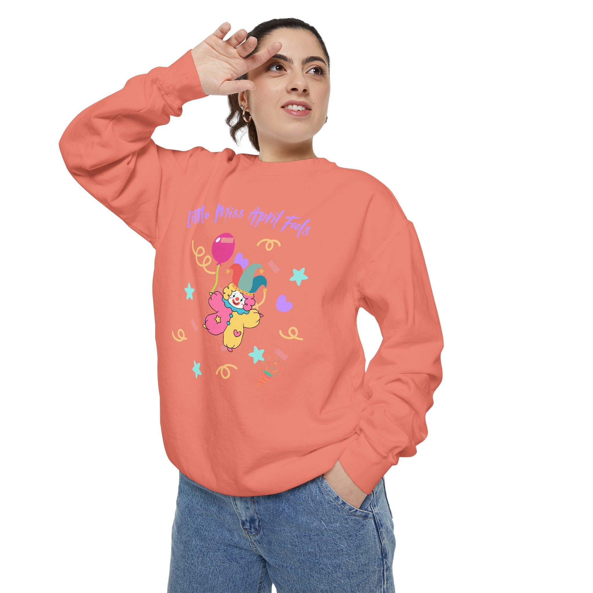 Little Miss April Fool's Day Unisex Garment-Dyed Sweatshirt