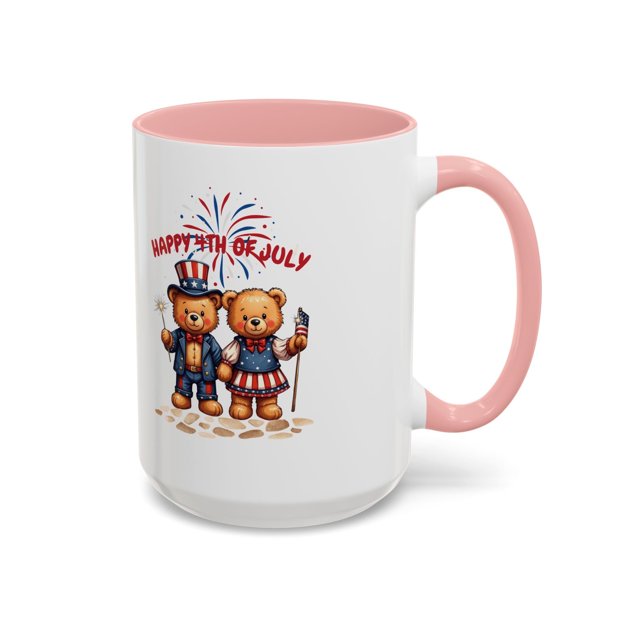 Happy 4th of July Teddy Bear Couple Coffee Mug