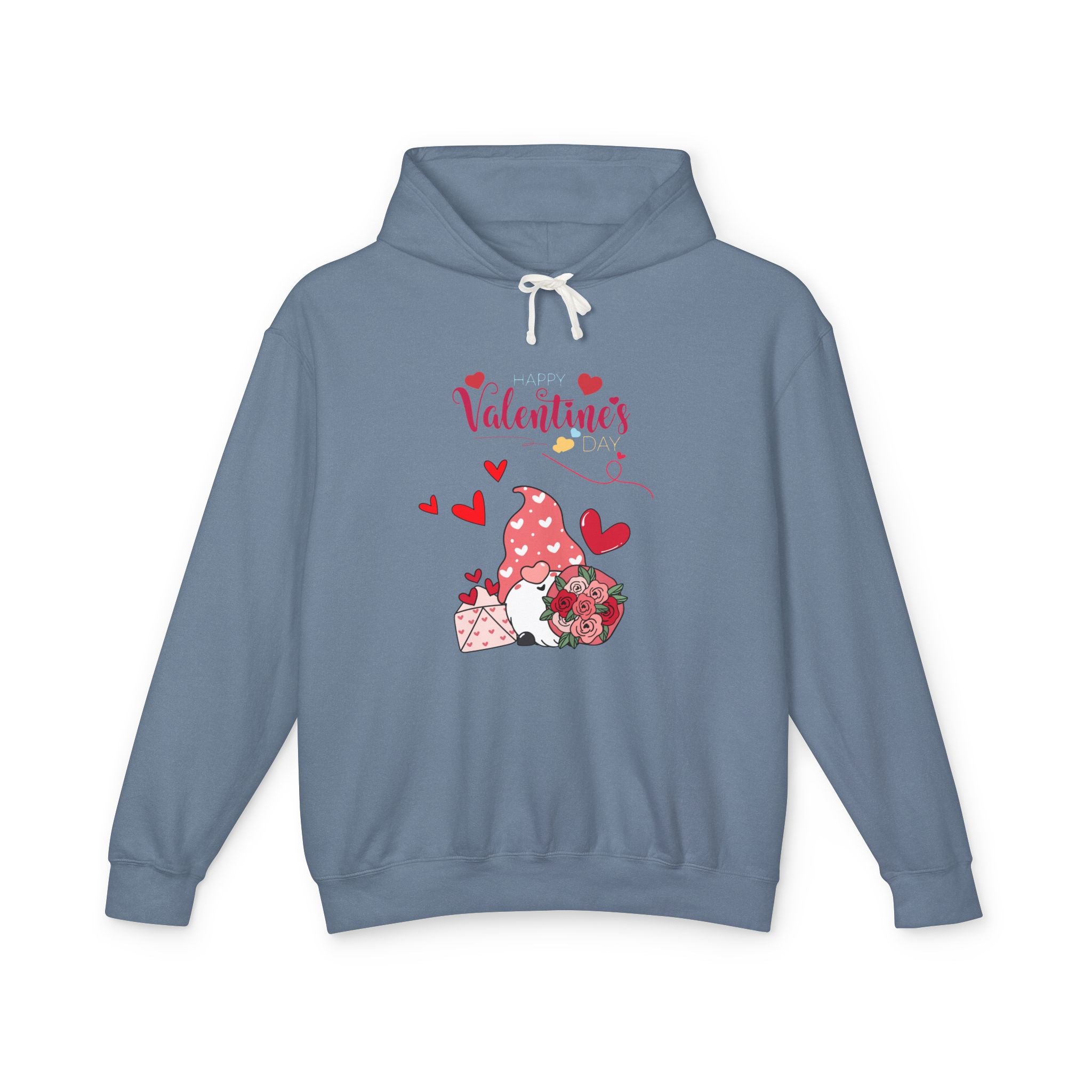 Gnome Valentine's Day Unisex Lightweight Hooded Sweatshirt