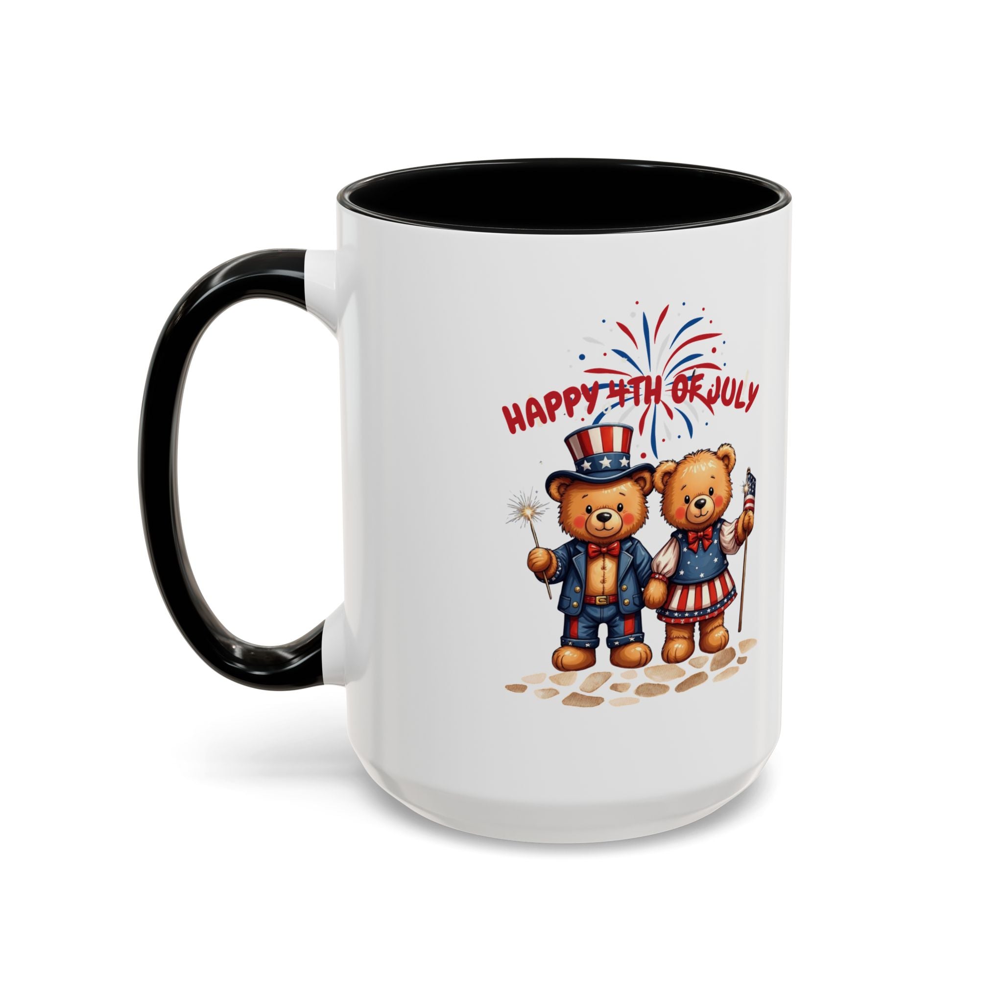 Happy 4th of July Teddy Bear Couple Coffee Mug