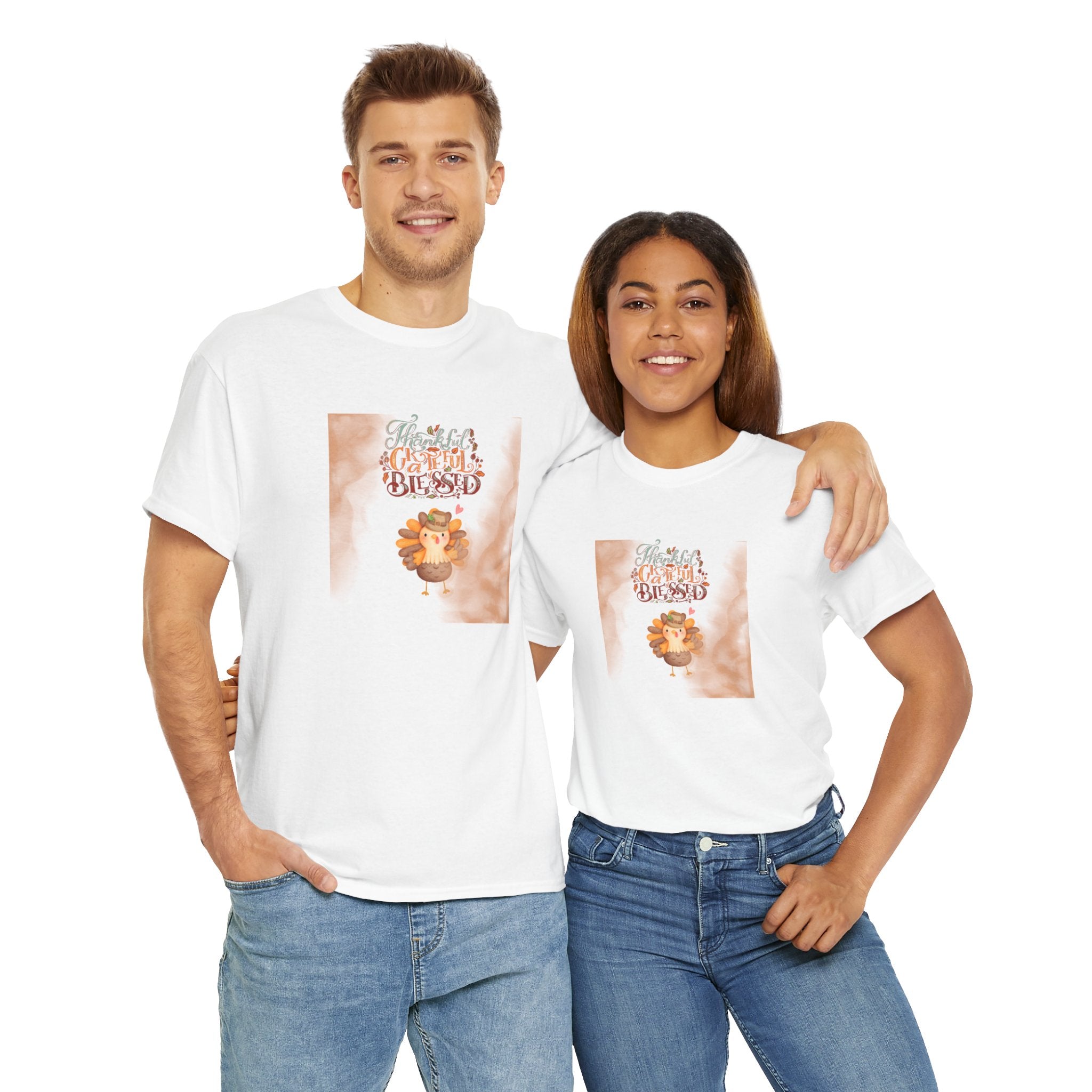 Thankful Grateful Blessed Unisex Heavy Cotton Tee