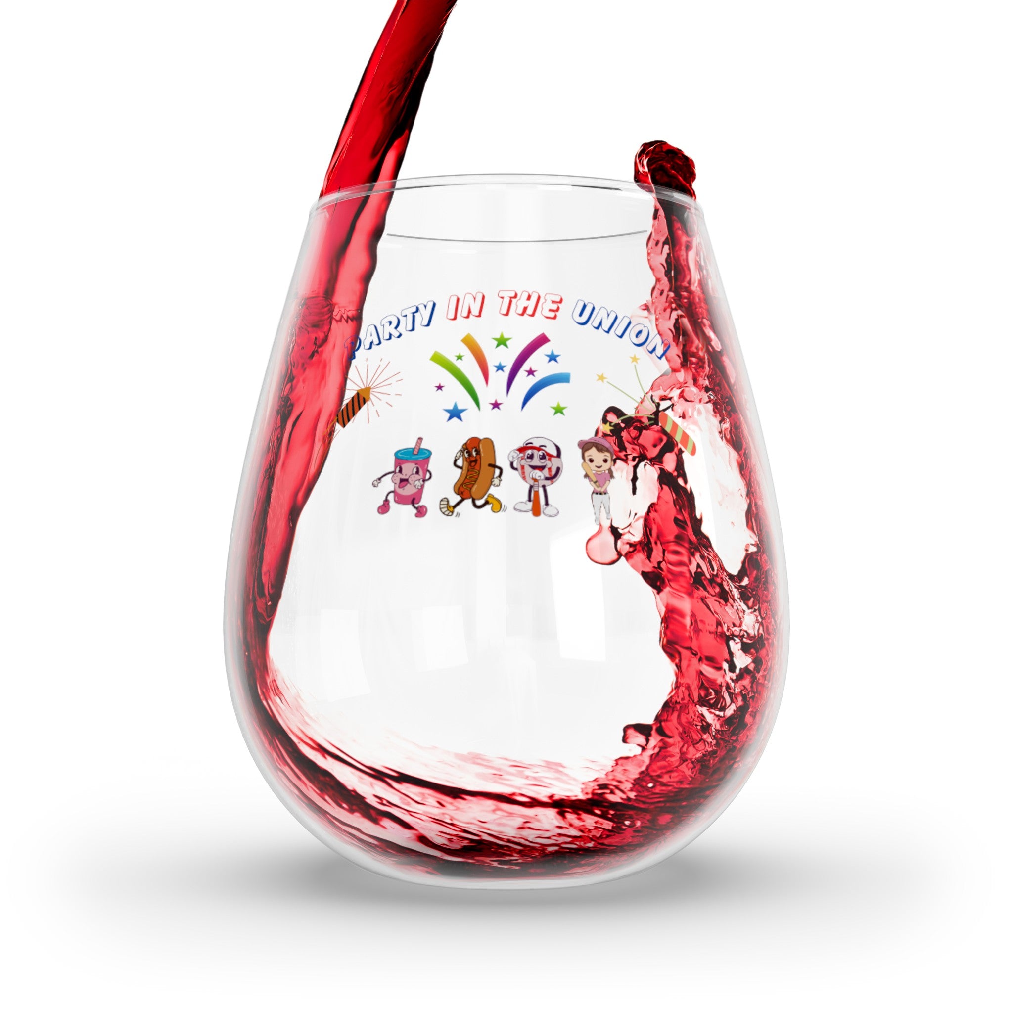 Party In The Union Stemless Wine Glass, 11.75oz