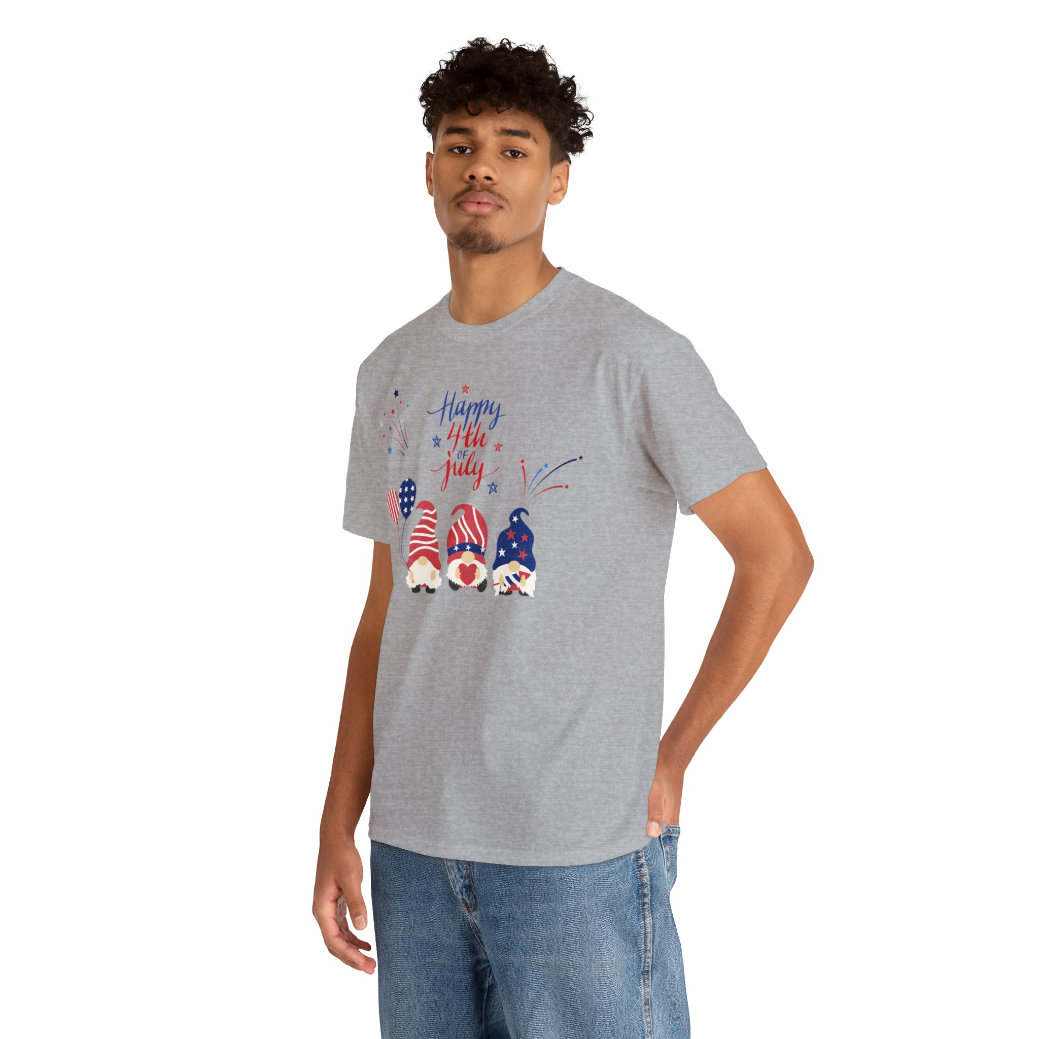 Happy 4th Of July Gnome Unisex Heavy Cotton Tee