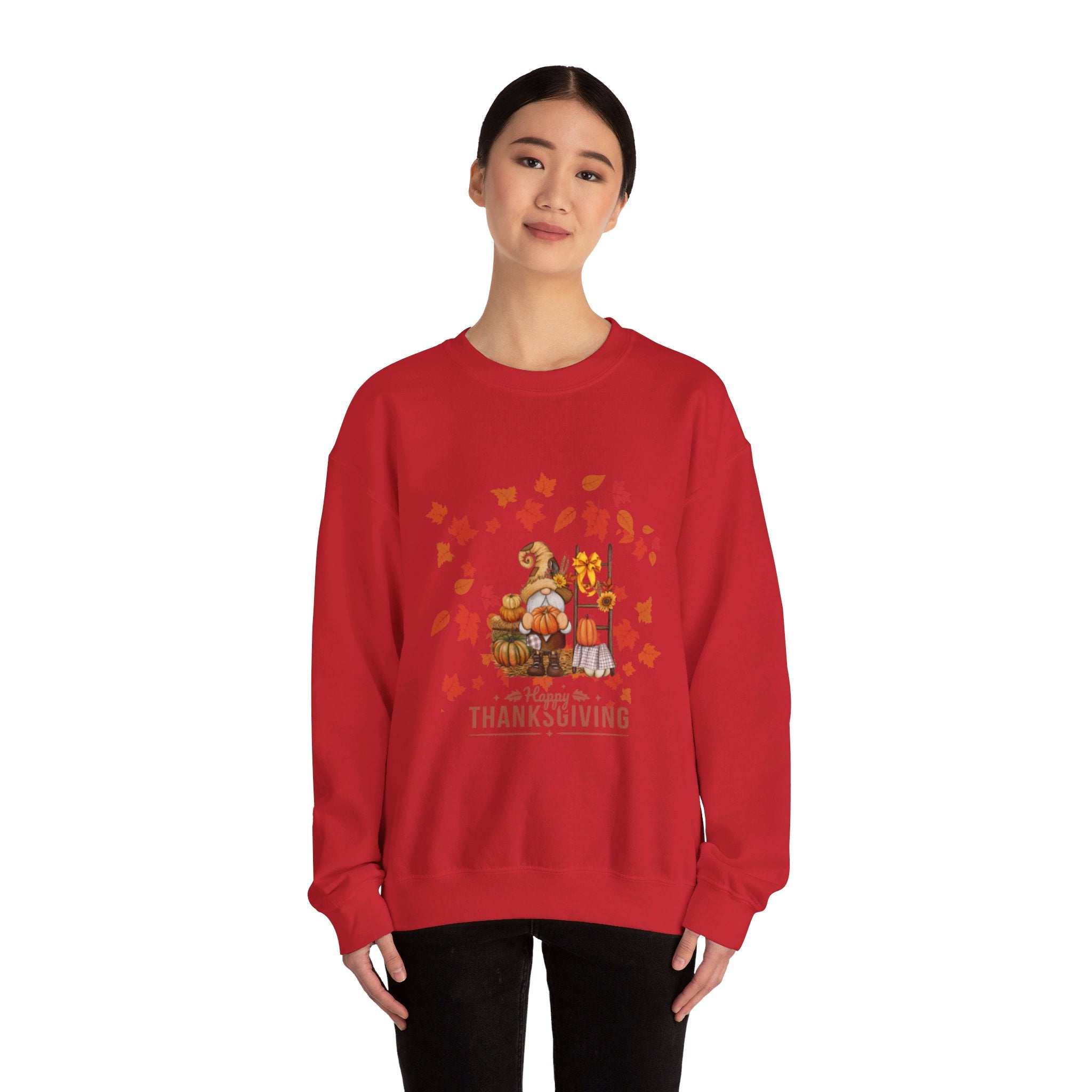 Gnome Happy Thanksgiving Unisex Heavy Blend™ Crewneck Sweatshirt