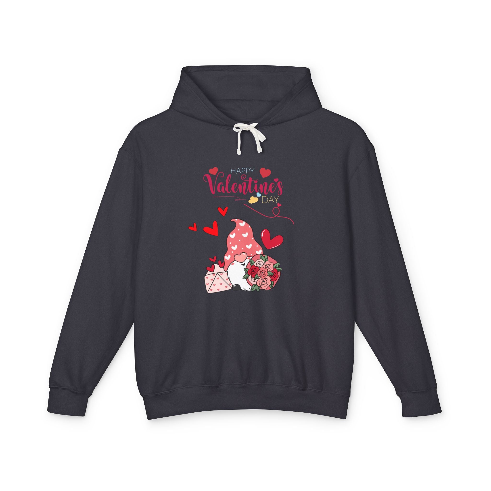 Gnome Valentine's Day Unisex Lightweight Hooded Sweatshirt