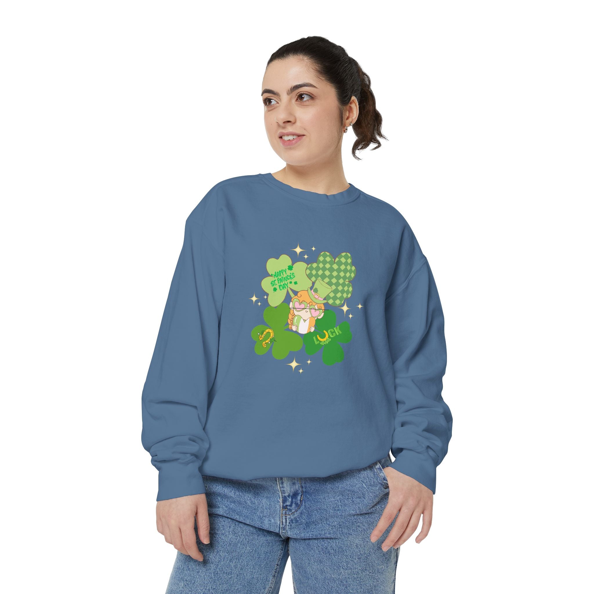 Retro St. Paddy's Day Unisex Garment-Dyed Sweatshirt