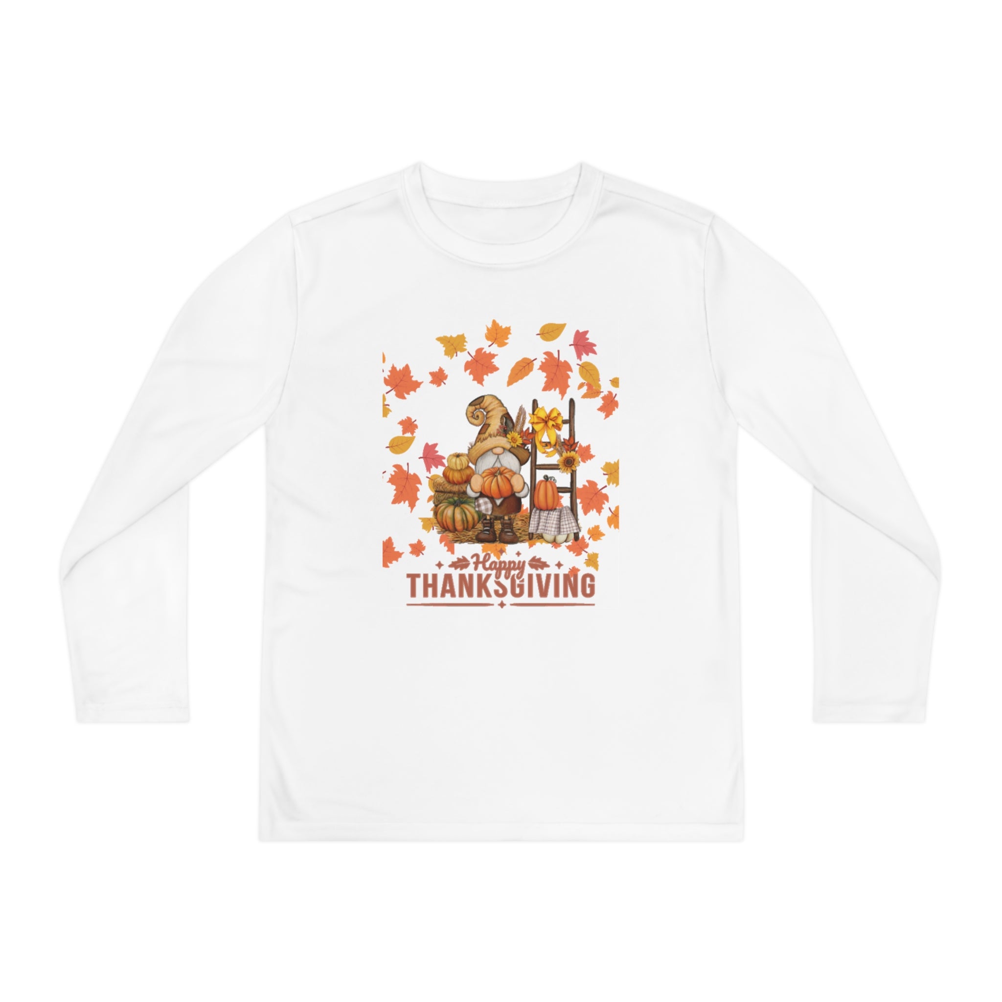 Gnome Happy Thanksgiving Youth Long Sleeve Competitor Tee
