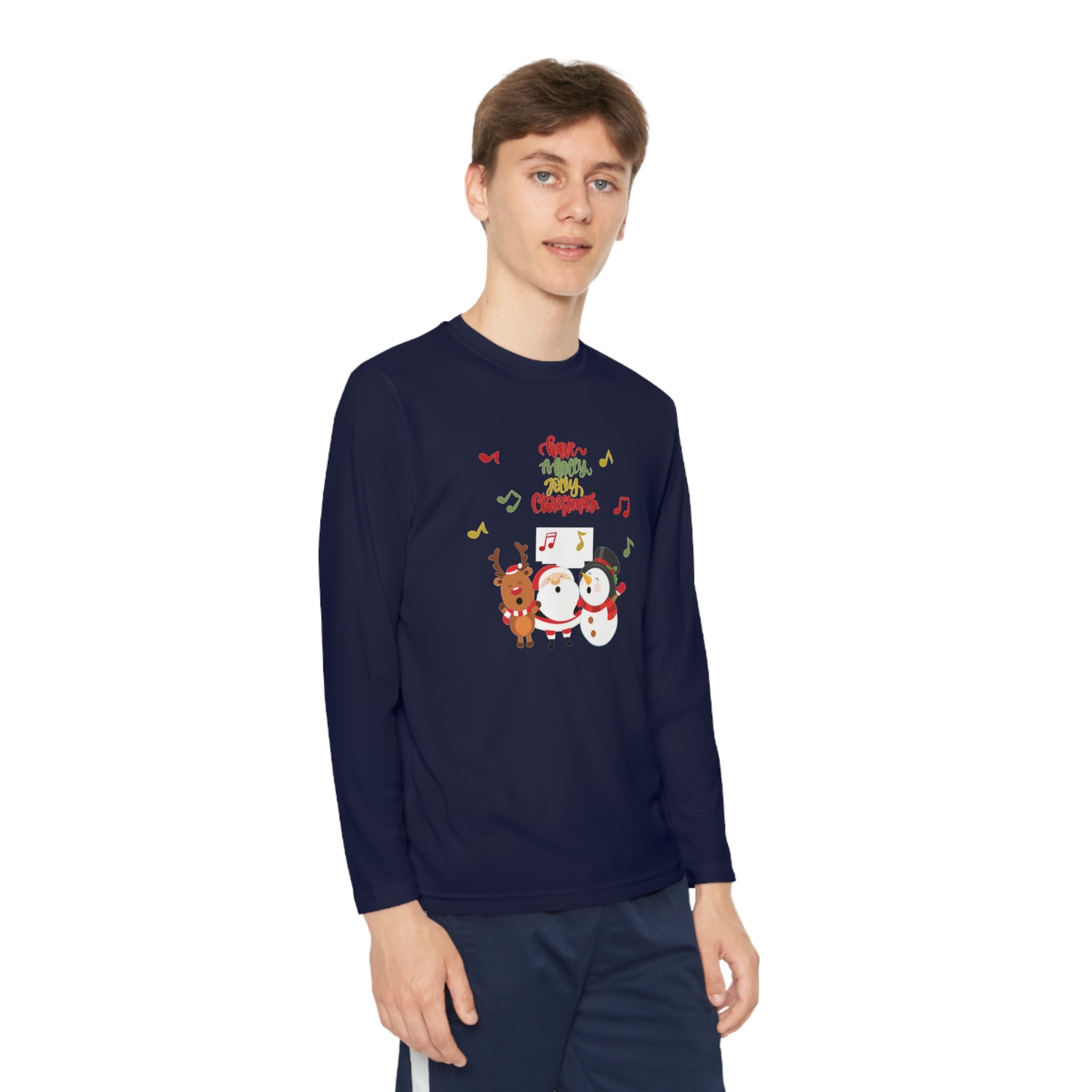 Have A Holly Jolly Christmas Youth Long Sleeve Competitor Tee