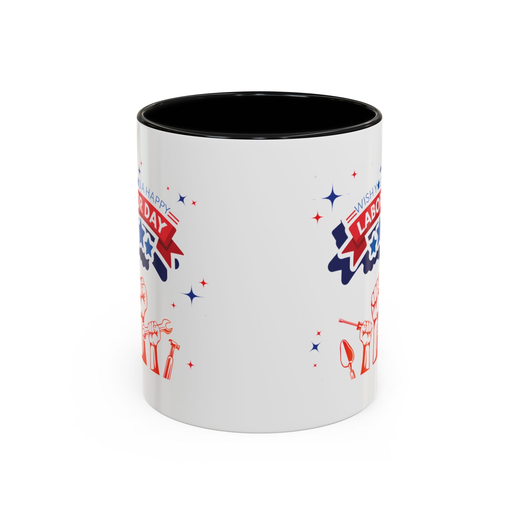 Wish U A Happy Labor Day Accent Coffee Mug (11, 15oz)