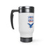 Land Of The Free Home Of The Brave Stainless Steel Travel Mug with Handle, 14oz