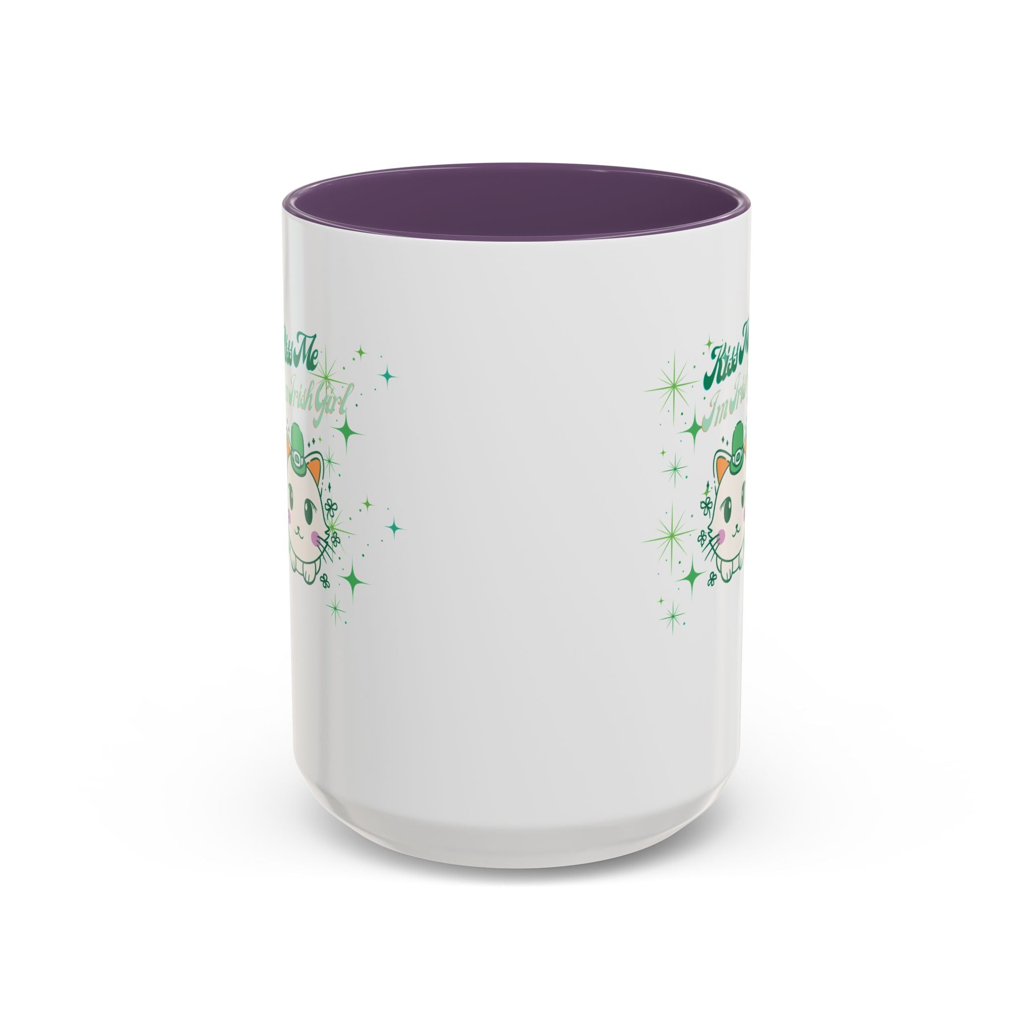 Kiss Me I'm Irish Cat  Accent Mug