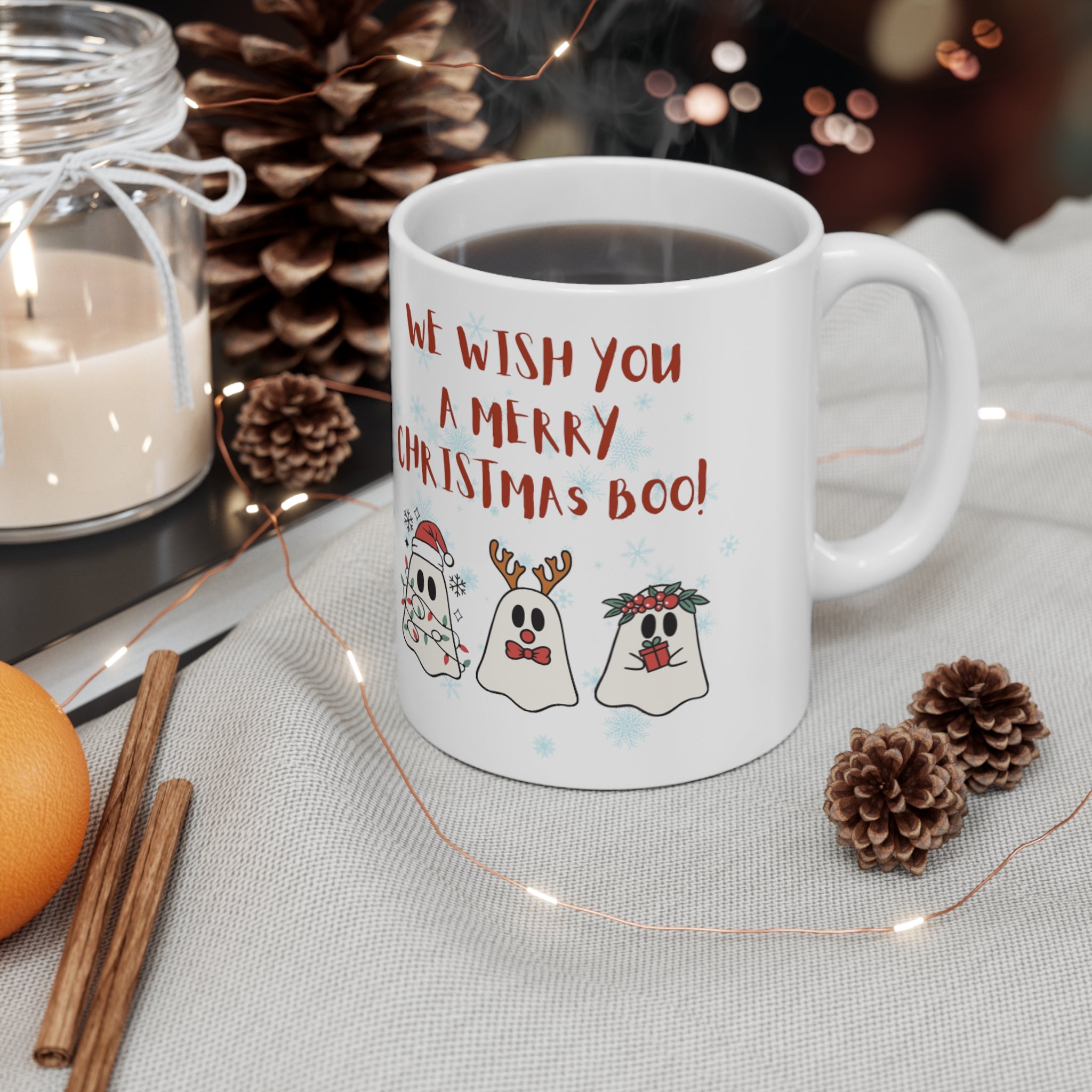 We Wish You A Merry Christmas Boo Ceramic Mug 11oz