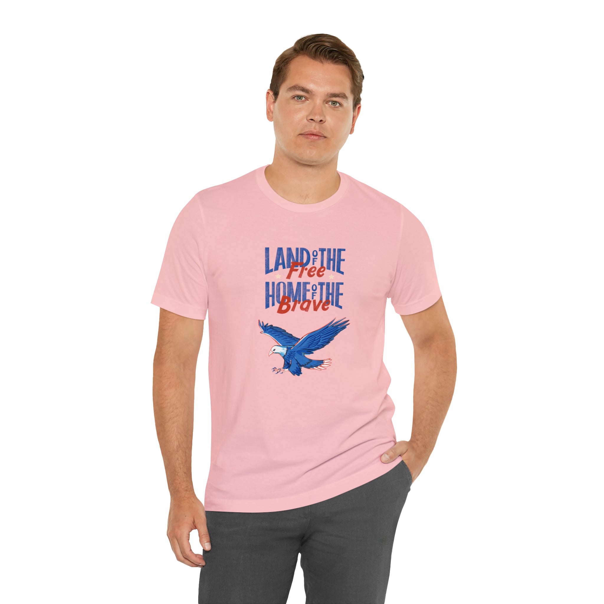 Land Of The Free Home Of The Brave Unisex Jersey Short Sleeve Tee