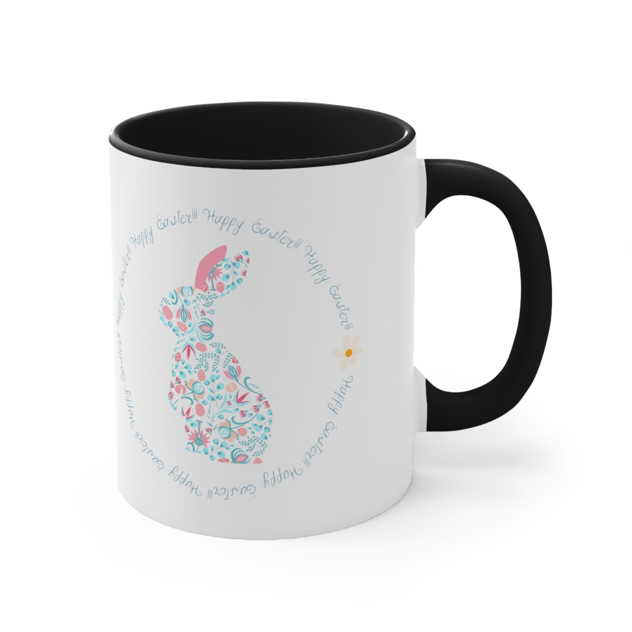 Happy Easter Rabbit Day Accent Coffee Mug, 11oz