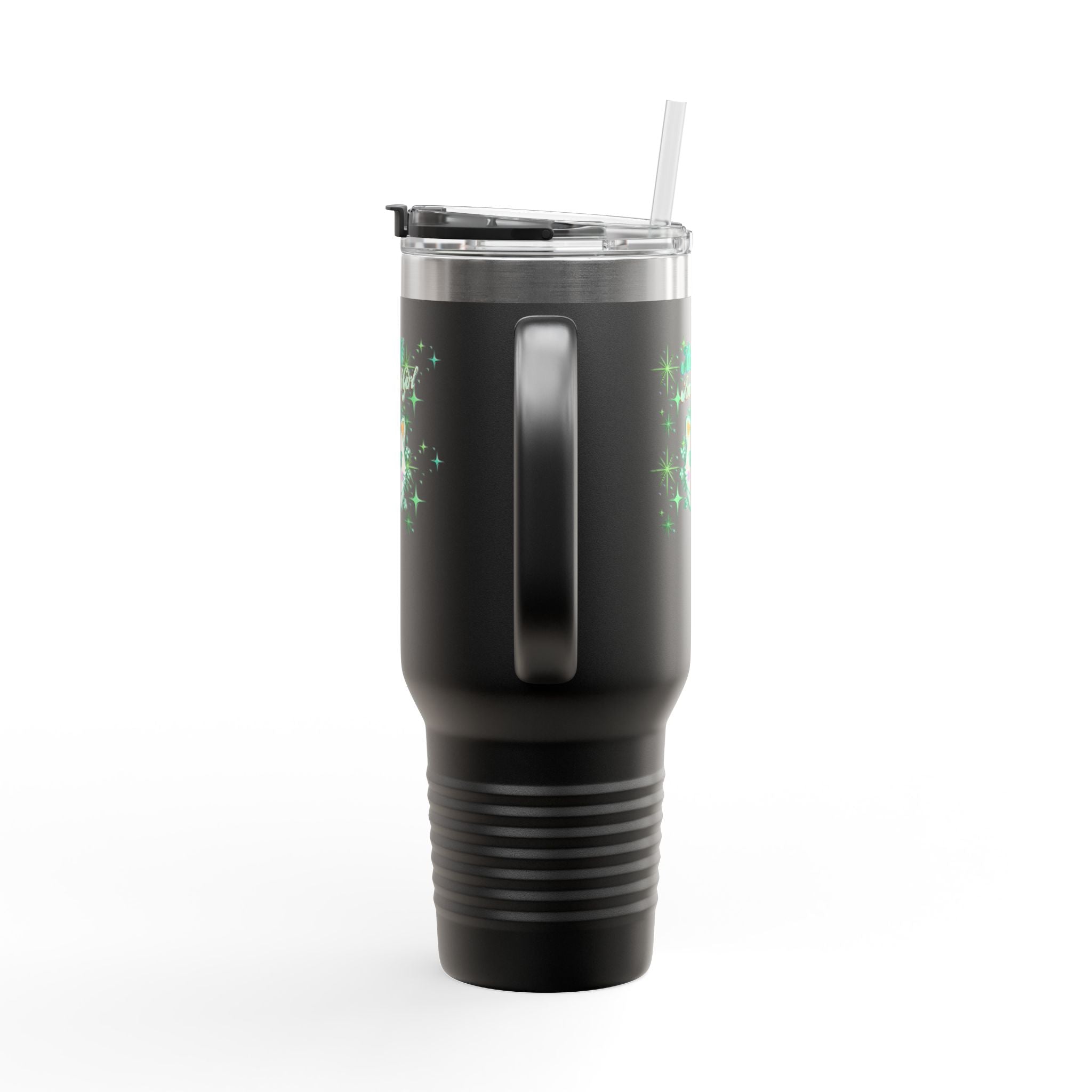 Kiss Me I'm Irish Cat Insulated Travel Mug - 40oz