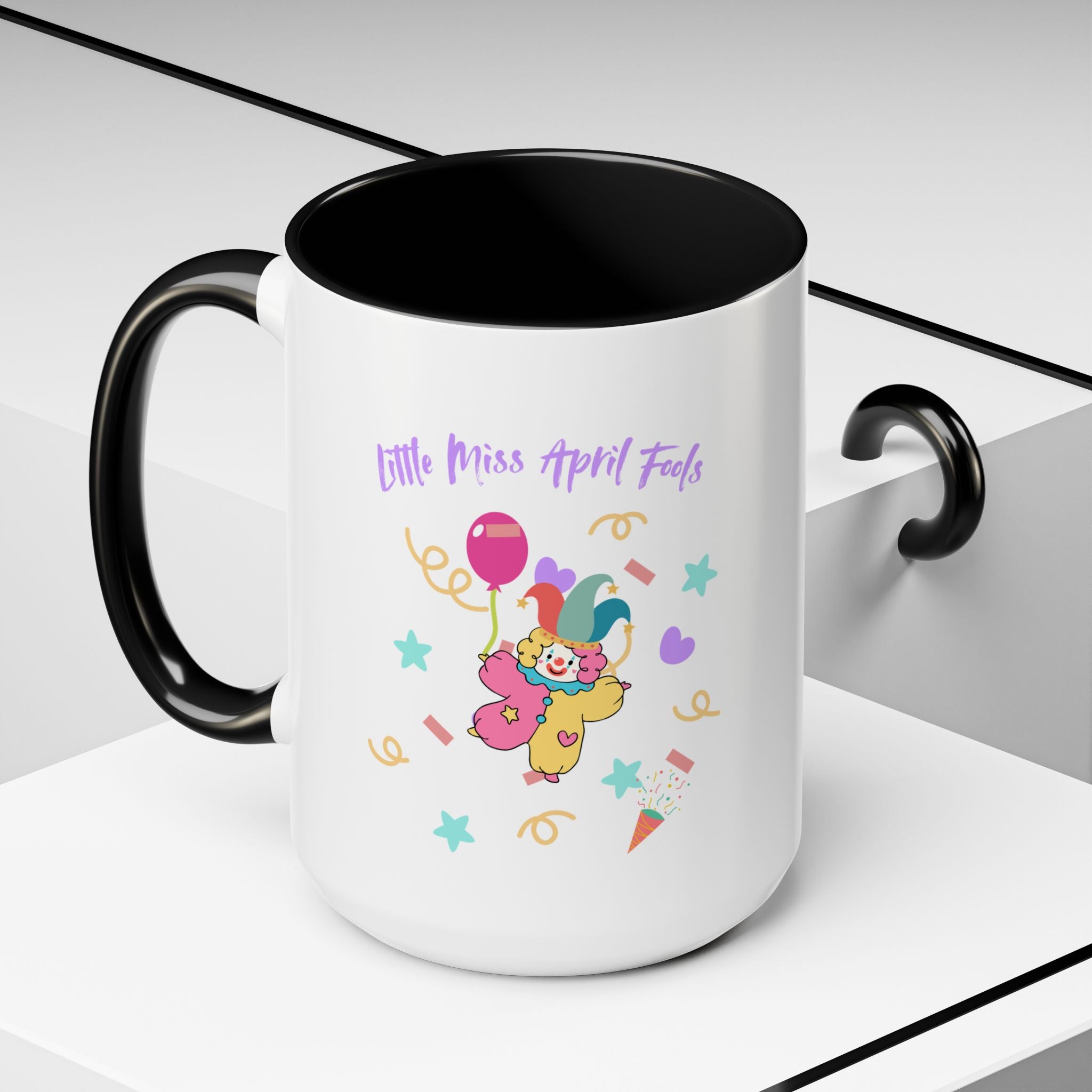 Little Miss April Fool's  Day Accent Coffee Mug - Fun & Whimsical 11oz/15oz