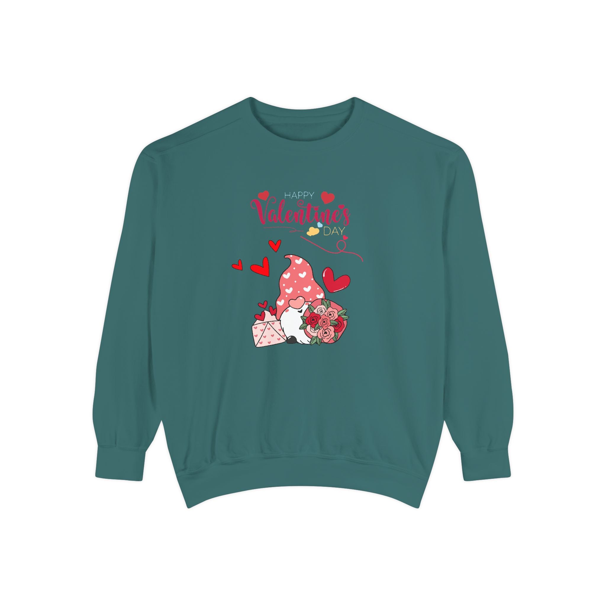 Gnome Valentine's Day Unisex Garment-Dyed Sweatshirt