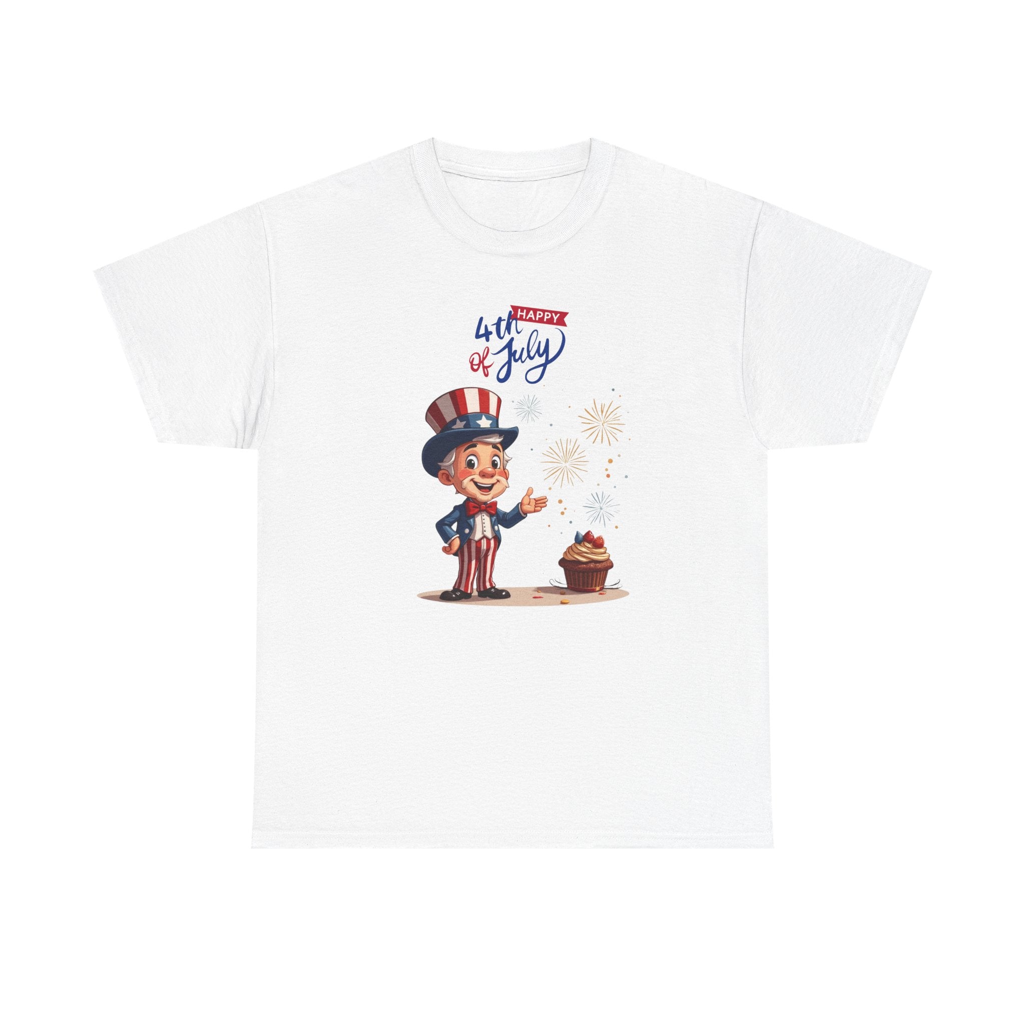 Uncle Sam Tee Happy of July, Unisex Heavy Cotton Shirt