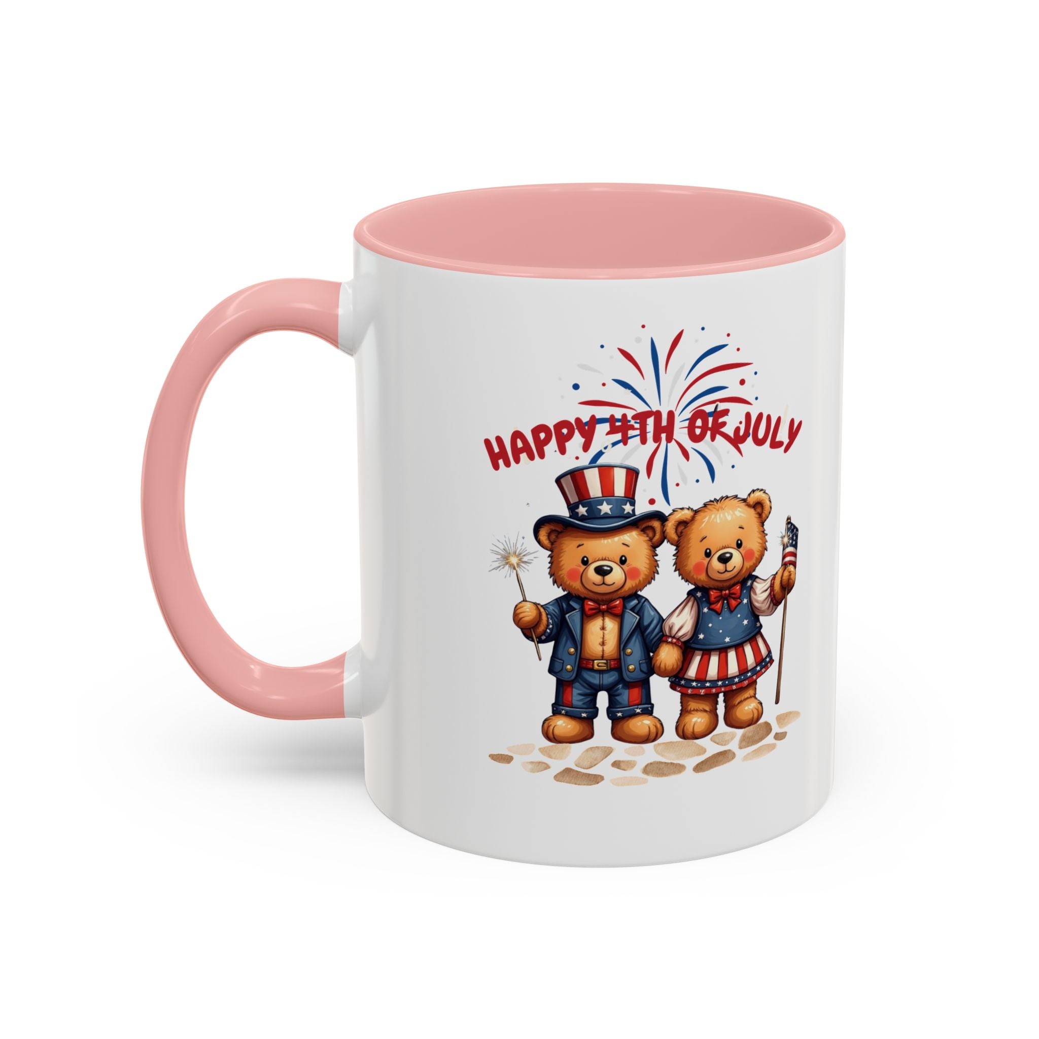 Happy 4th of July Teddy Bear Couple Coffee Mug