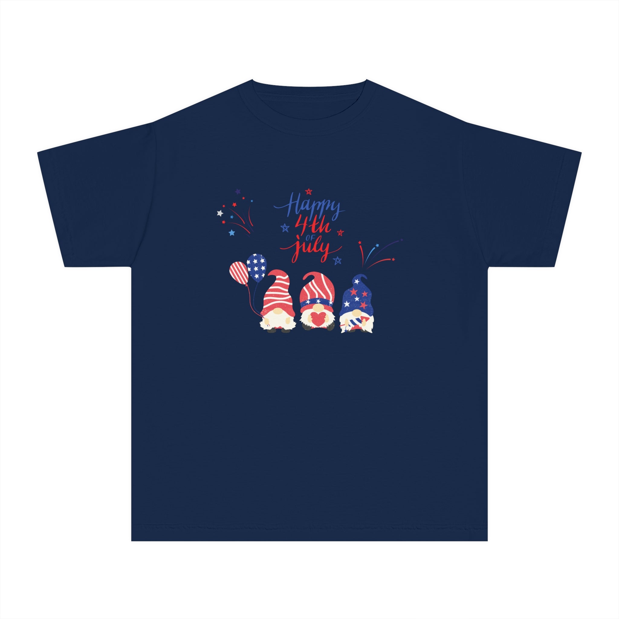 Happy 4th Of July Gnome Youth Midweight Tee