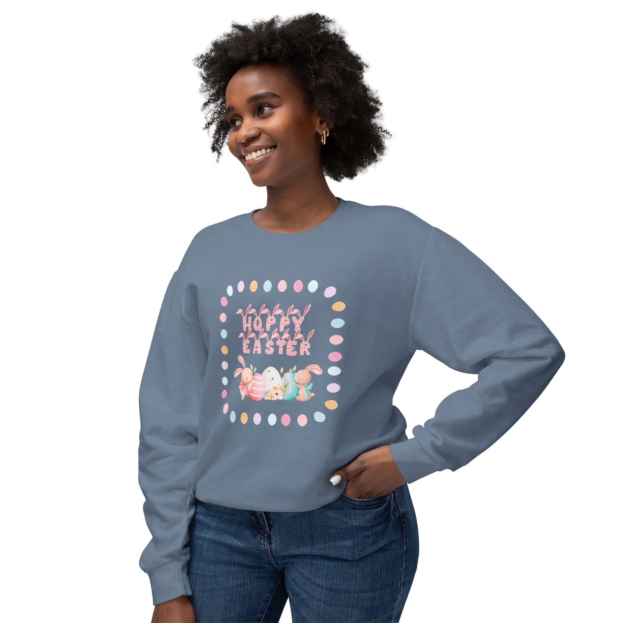 Hoppy Easter Unisex Lightweight Crewneck Sweatshirt