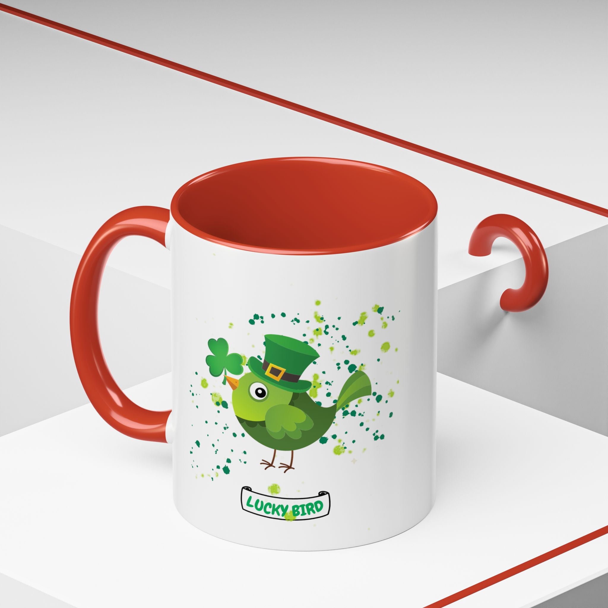 Lucky Bird St. Patrick's Day Coffee Mug - Green Accent 11/15oz