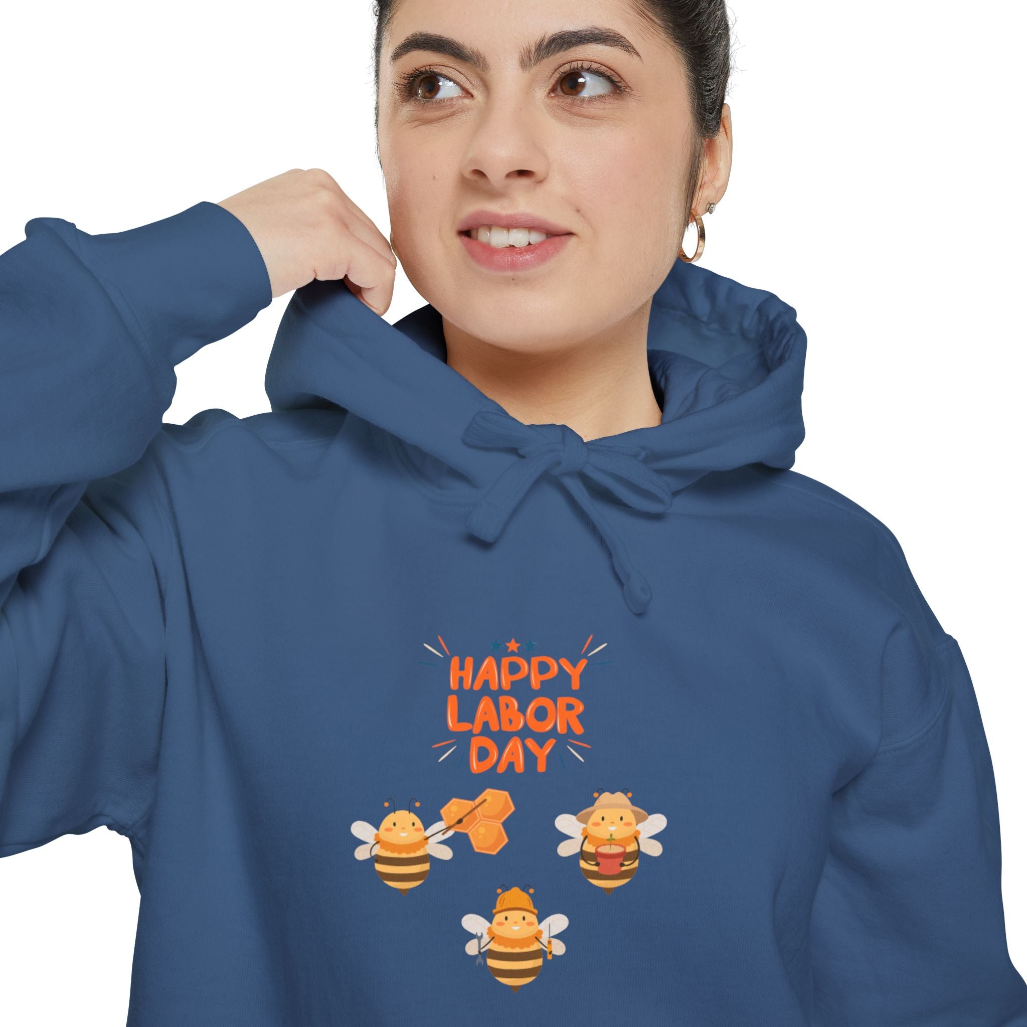 Bee Labor Day Unisex Garment-Dyed Hoodie