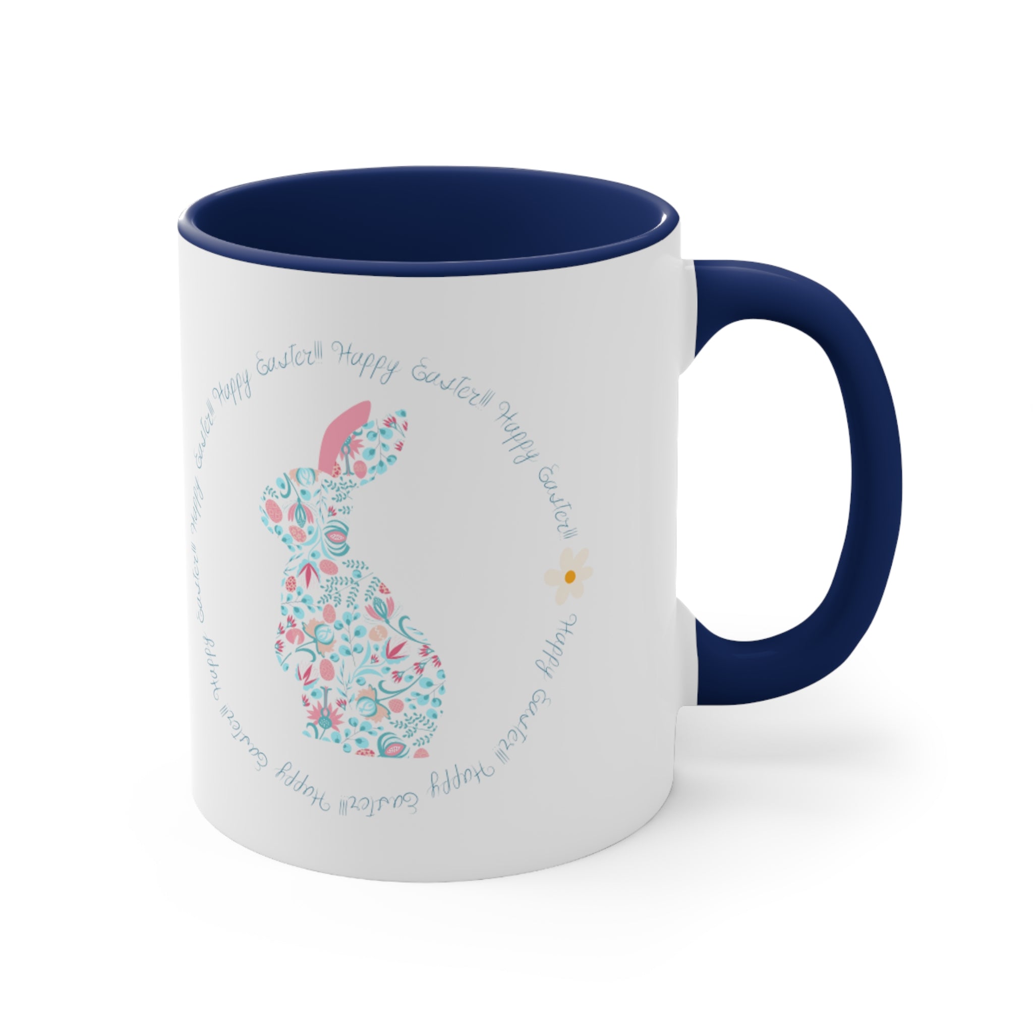 Happy Easter Rabbit Day Accent Coffee Mug, 11oz
