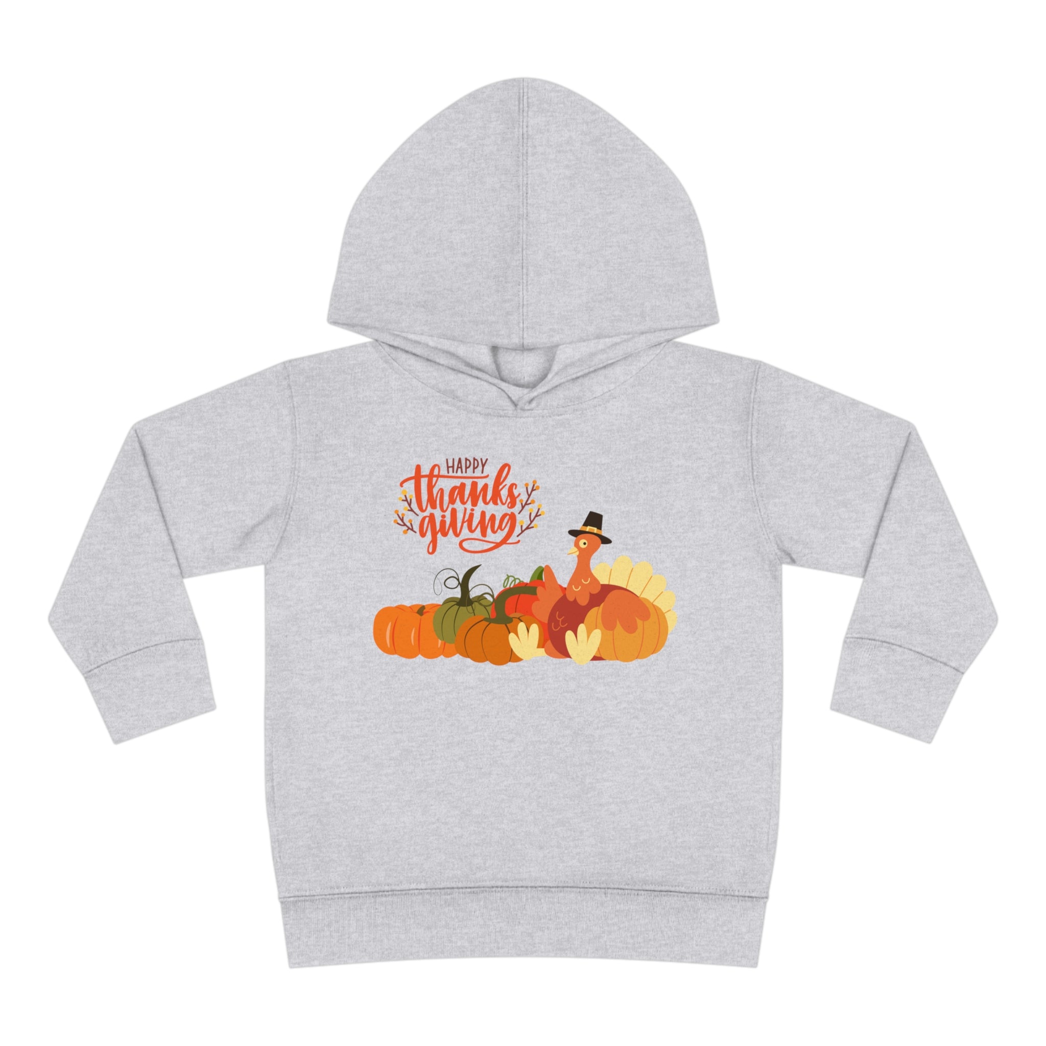 Happy Thanksgiving Turkey Toddler Pullover Fleece Hoodie