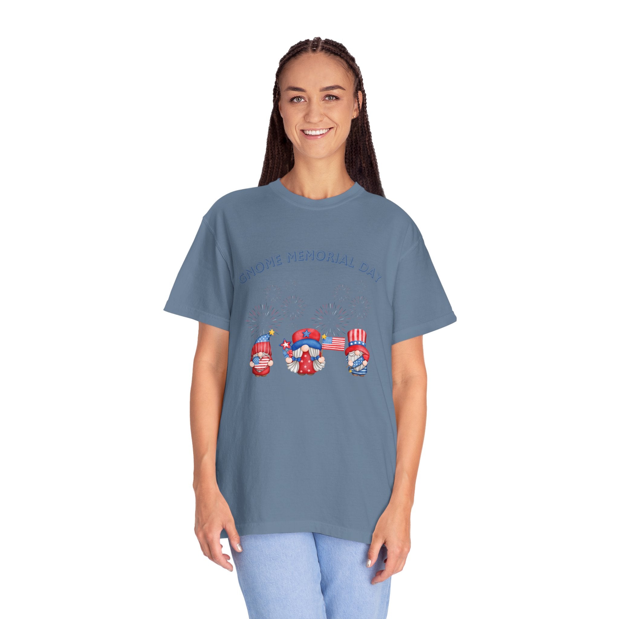 Gnome Memorial Day Unisex Garment-Dyed T-Shirt